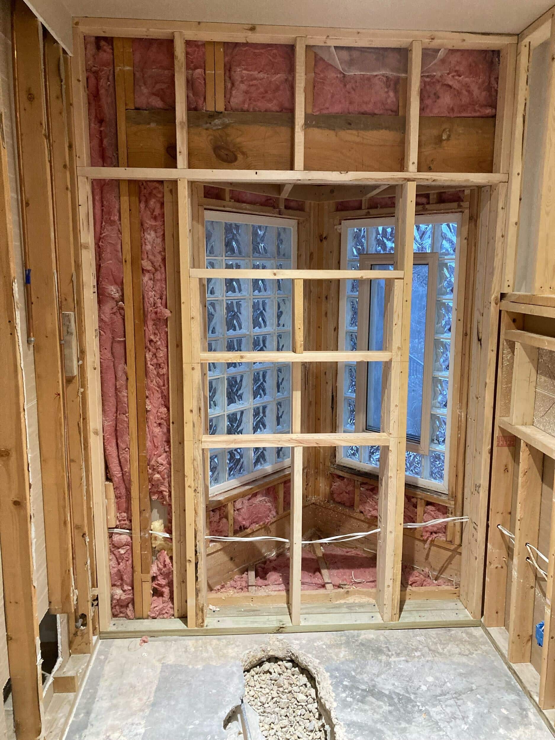 framing for new shower
