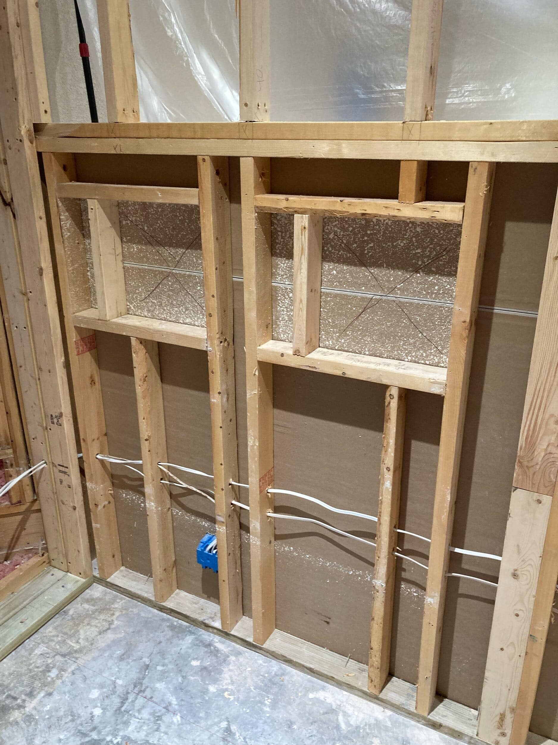 framing for new shower