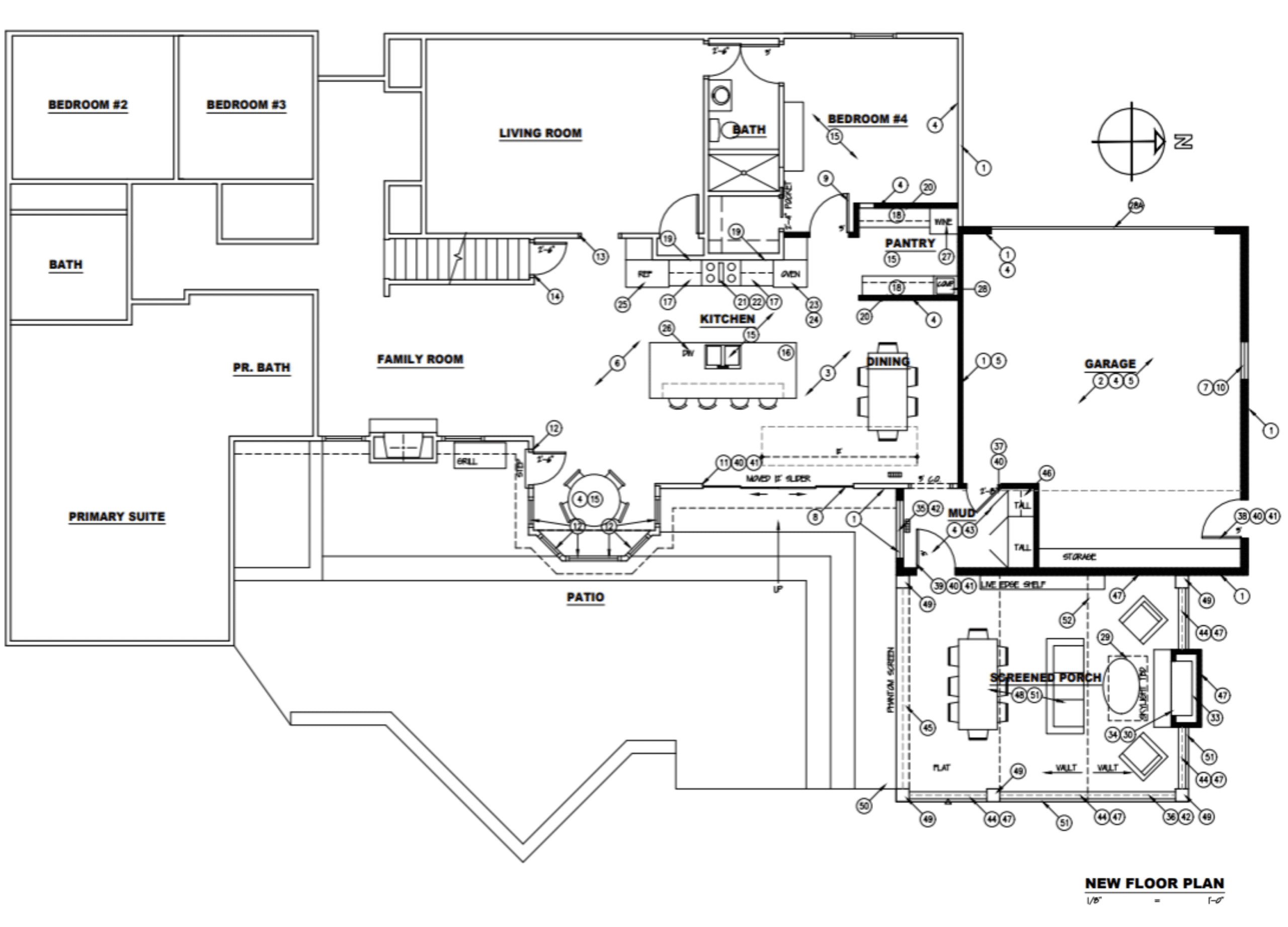 new floor plan drawing for Leawood main floor remodel with porch addition and tree damage repair new floor plan drawing for Leawood main floor remodel with porch addition and tree damage repair