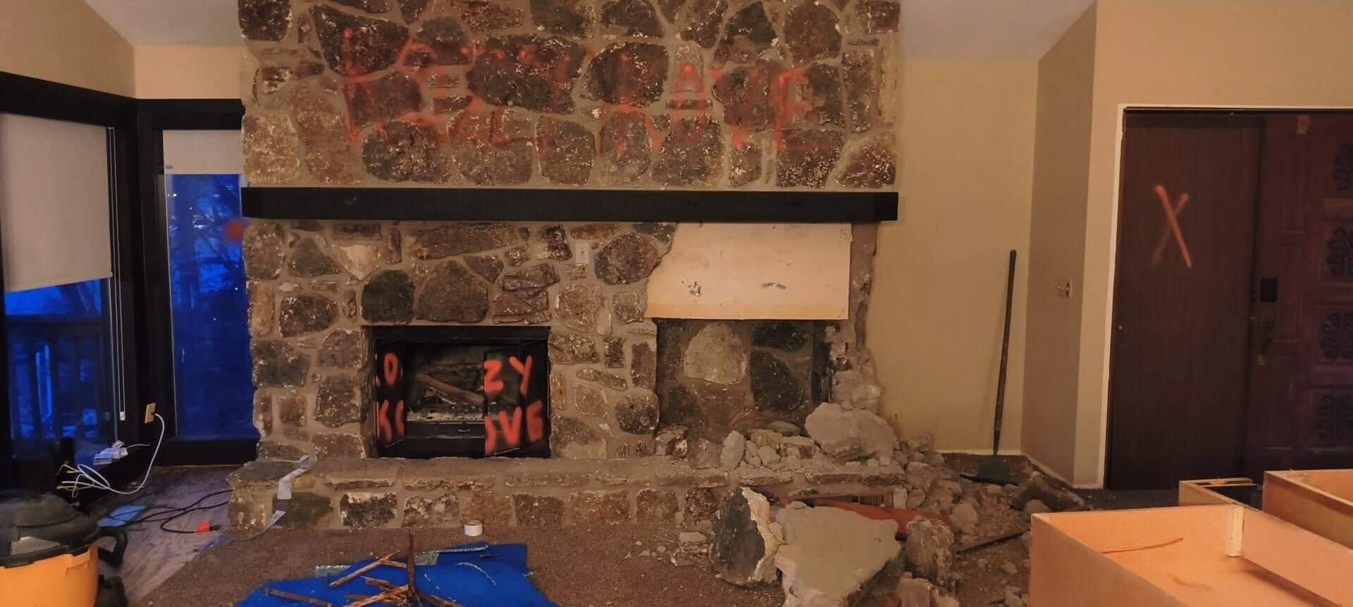 demolition phase of whole home remodel at Lake of the Ozarks