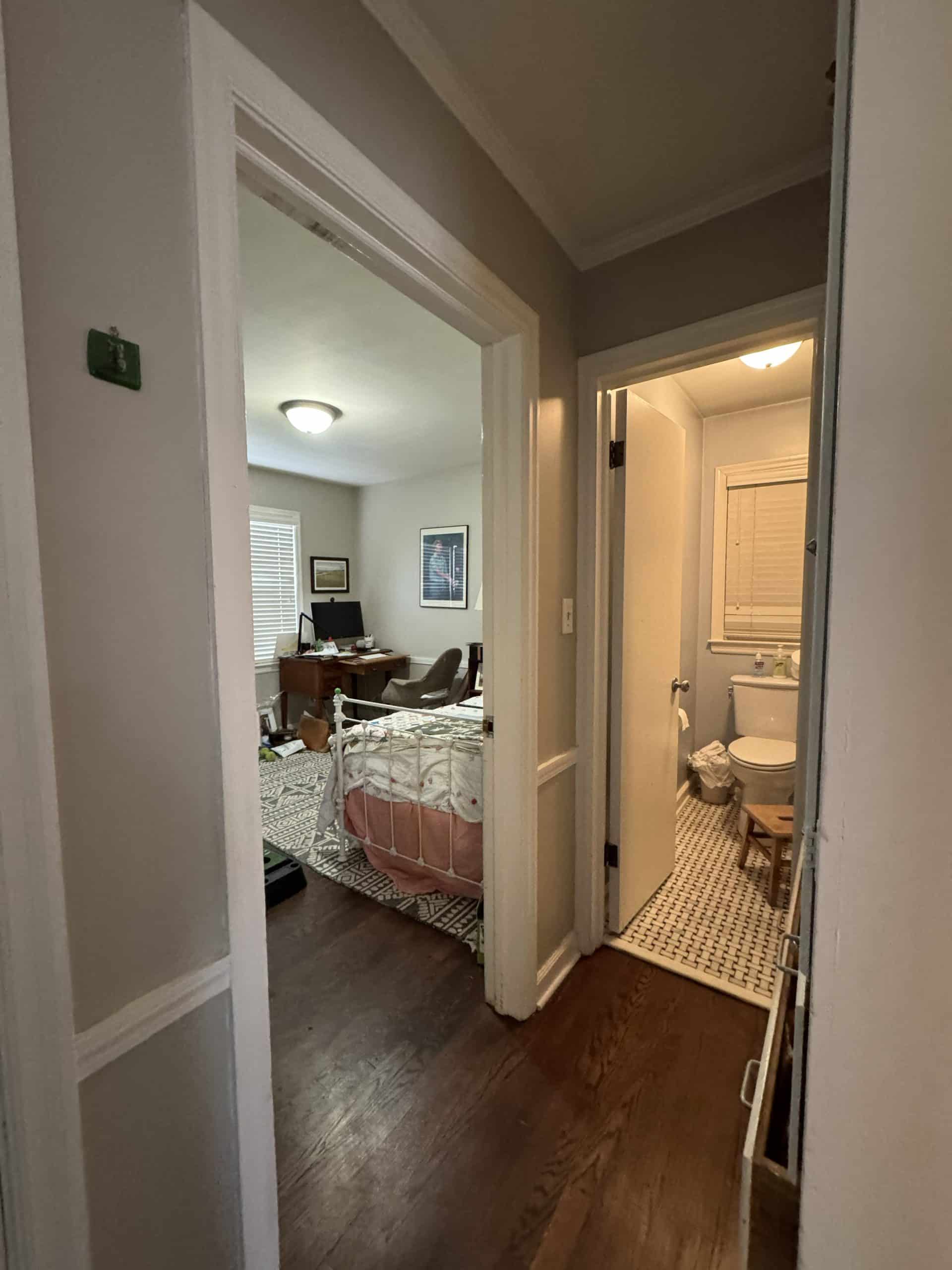 Bedroom_powderbath_before renovation Previous bathroom and bedroom