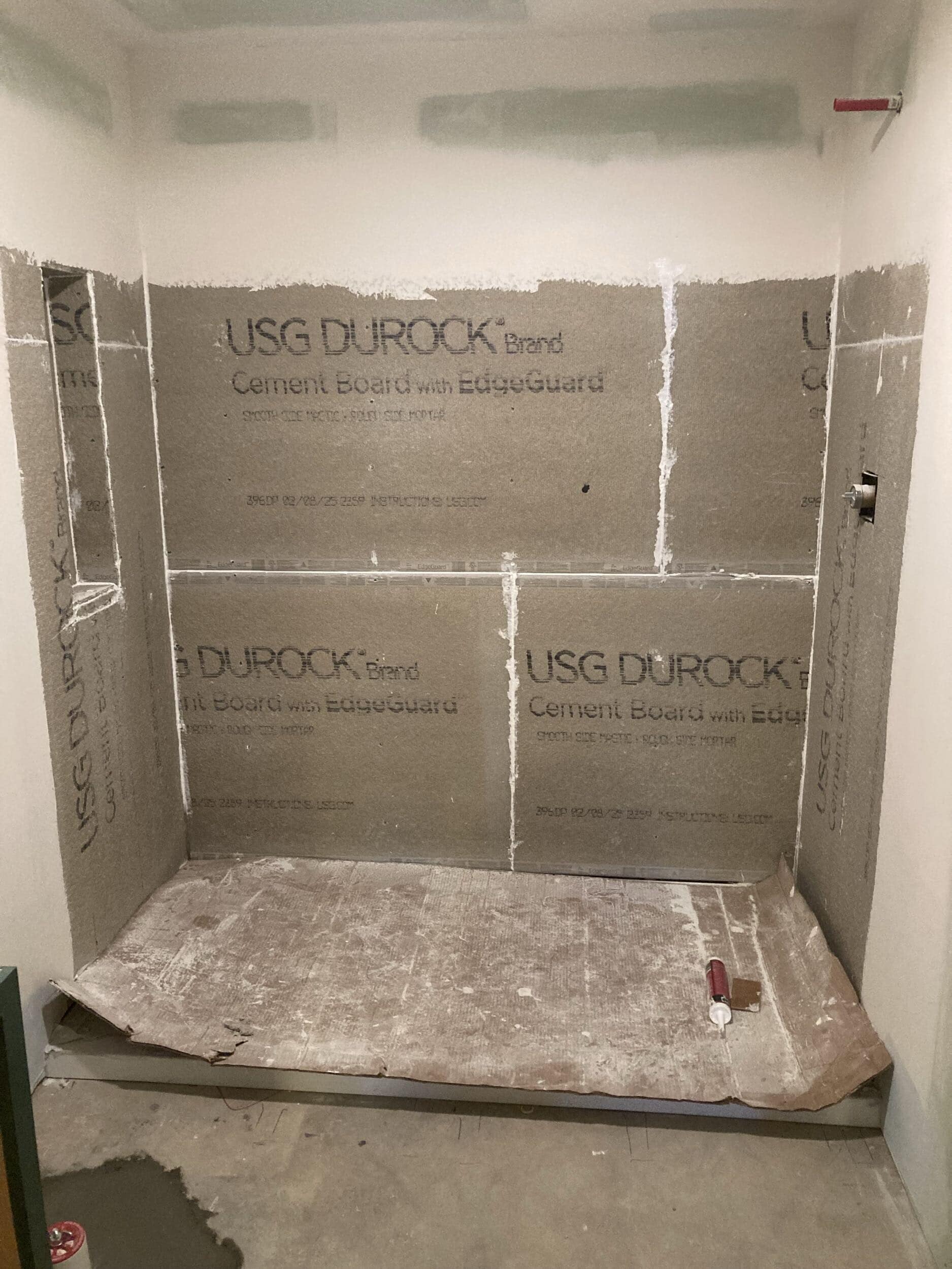 shower tile backer board installed shower tile backer board installed