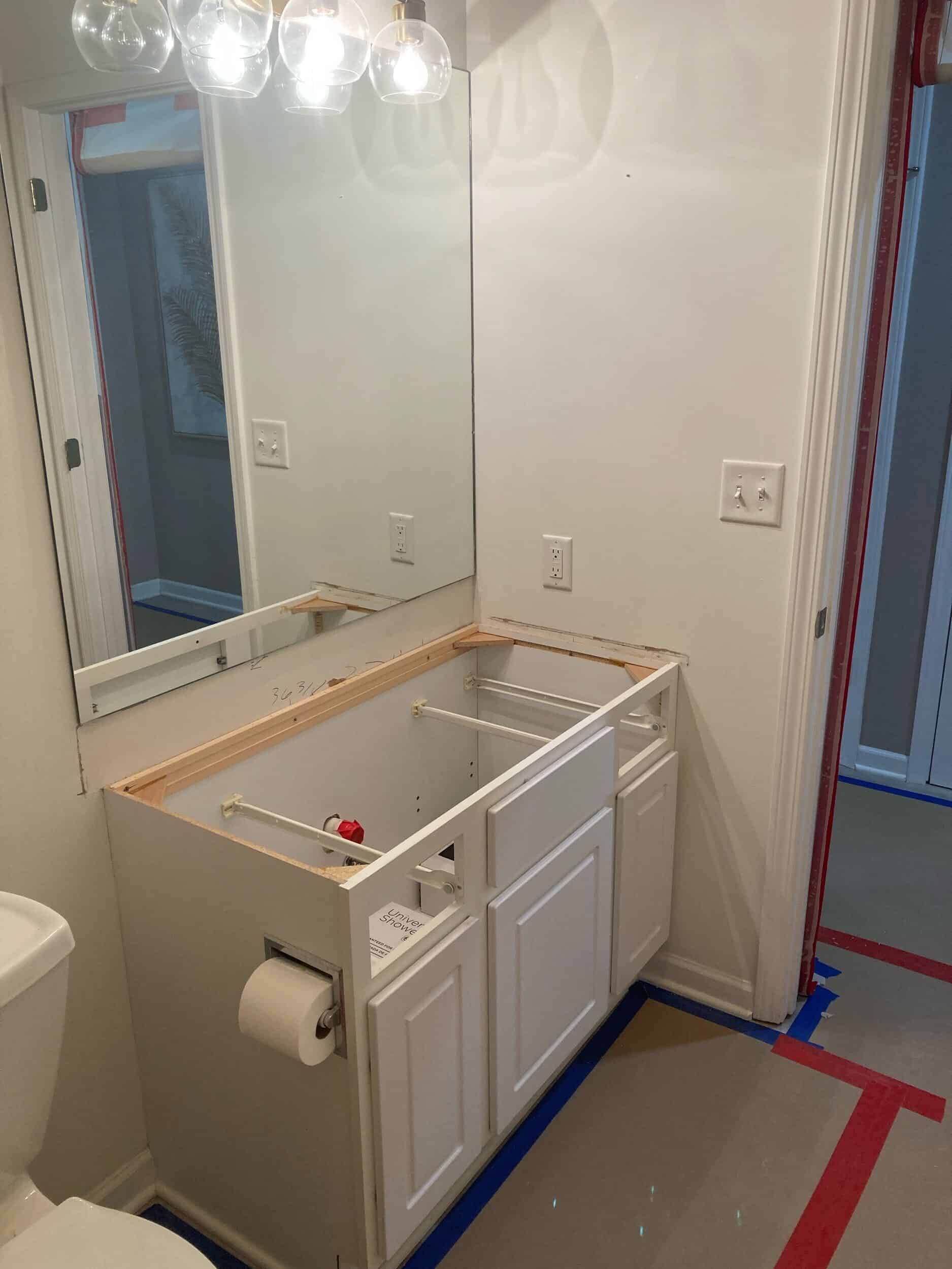 hall bathroom demo in Lake of the Ozarks handyman remodeling project