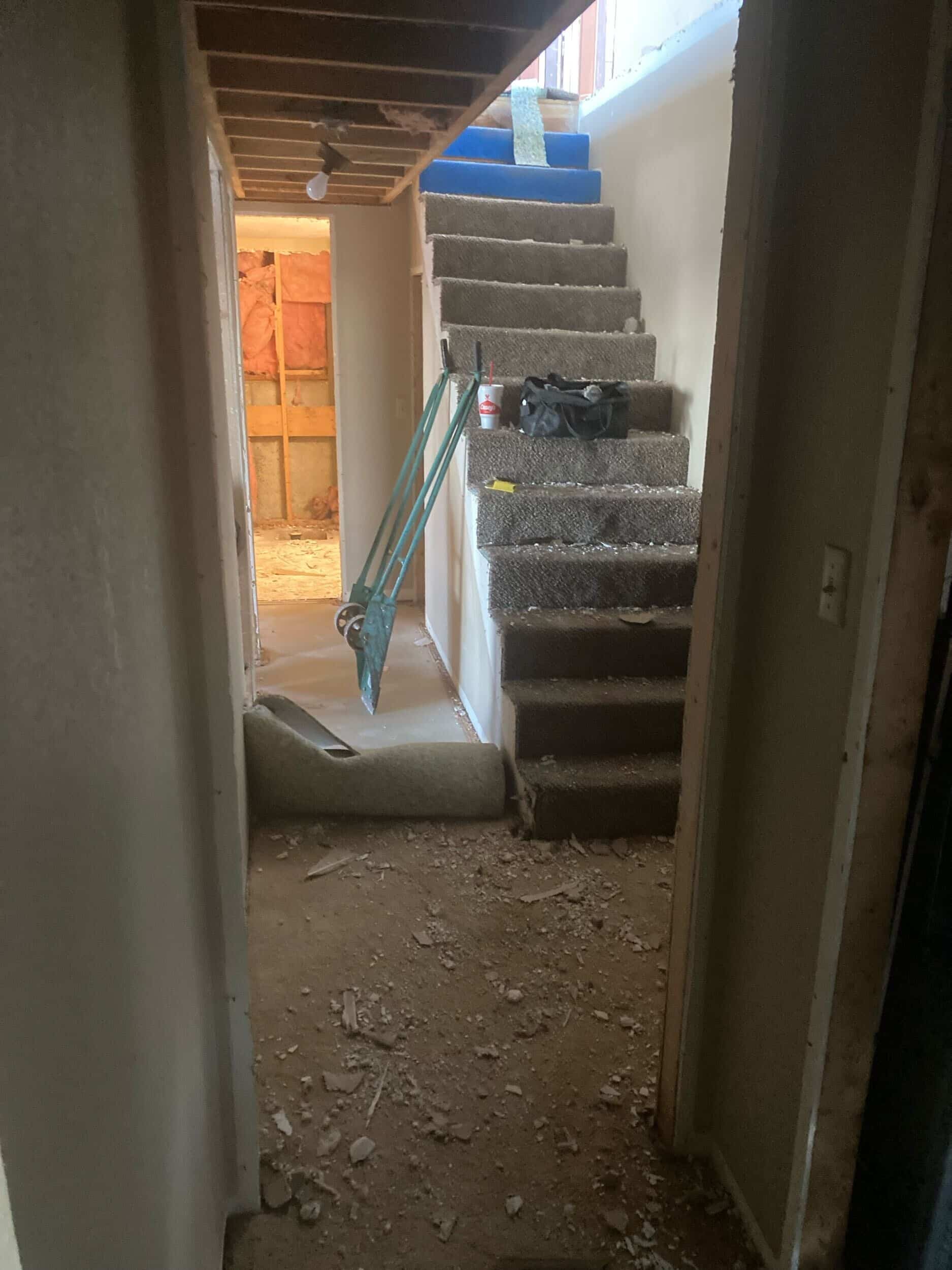 stair demo in remodel at Lake of the Ozarks