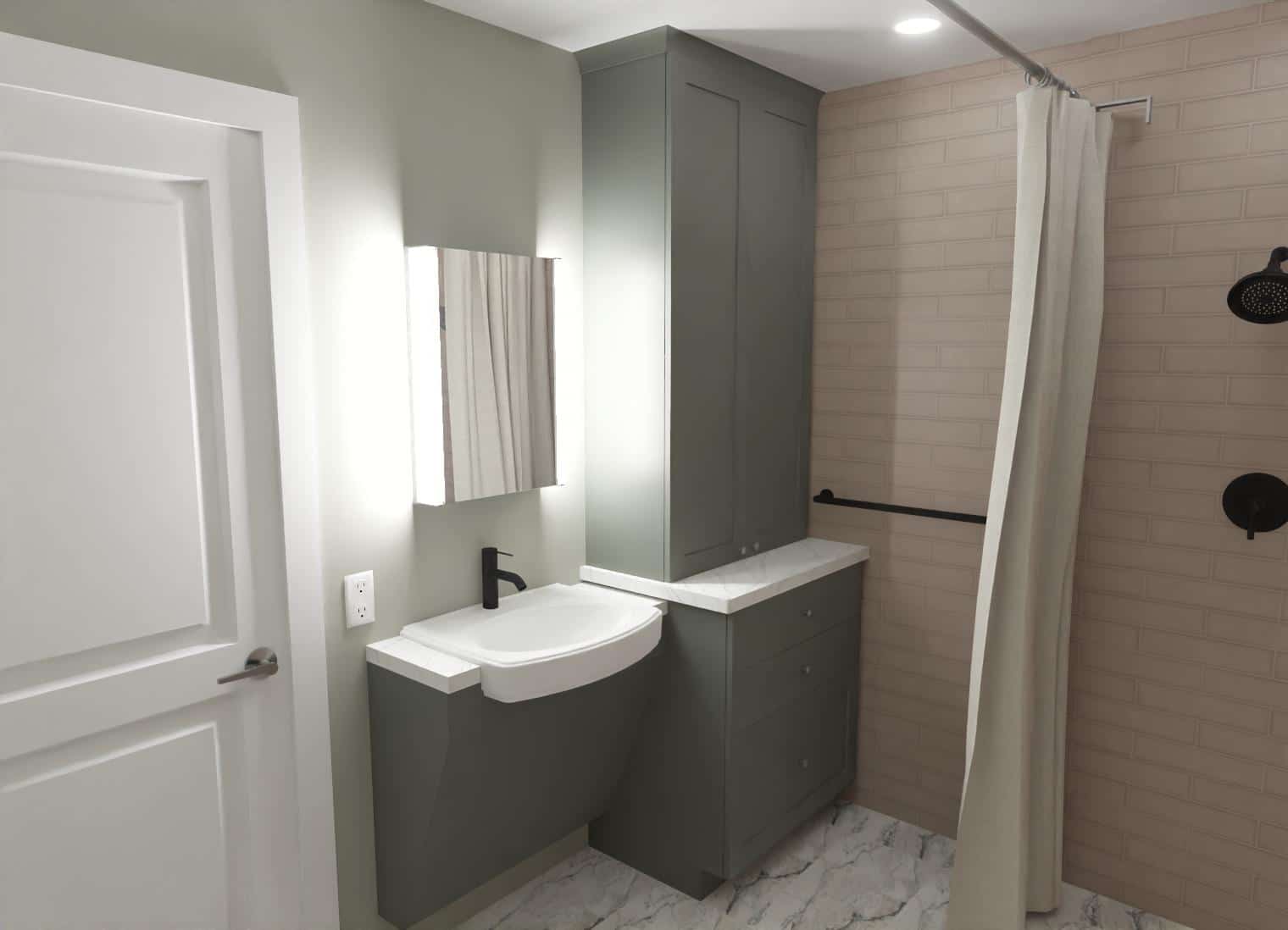 accessible bathroom design 3d rendering accessible bathroom design 3d rendering