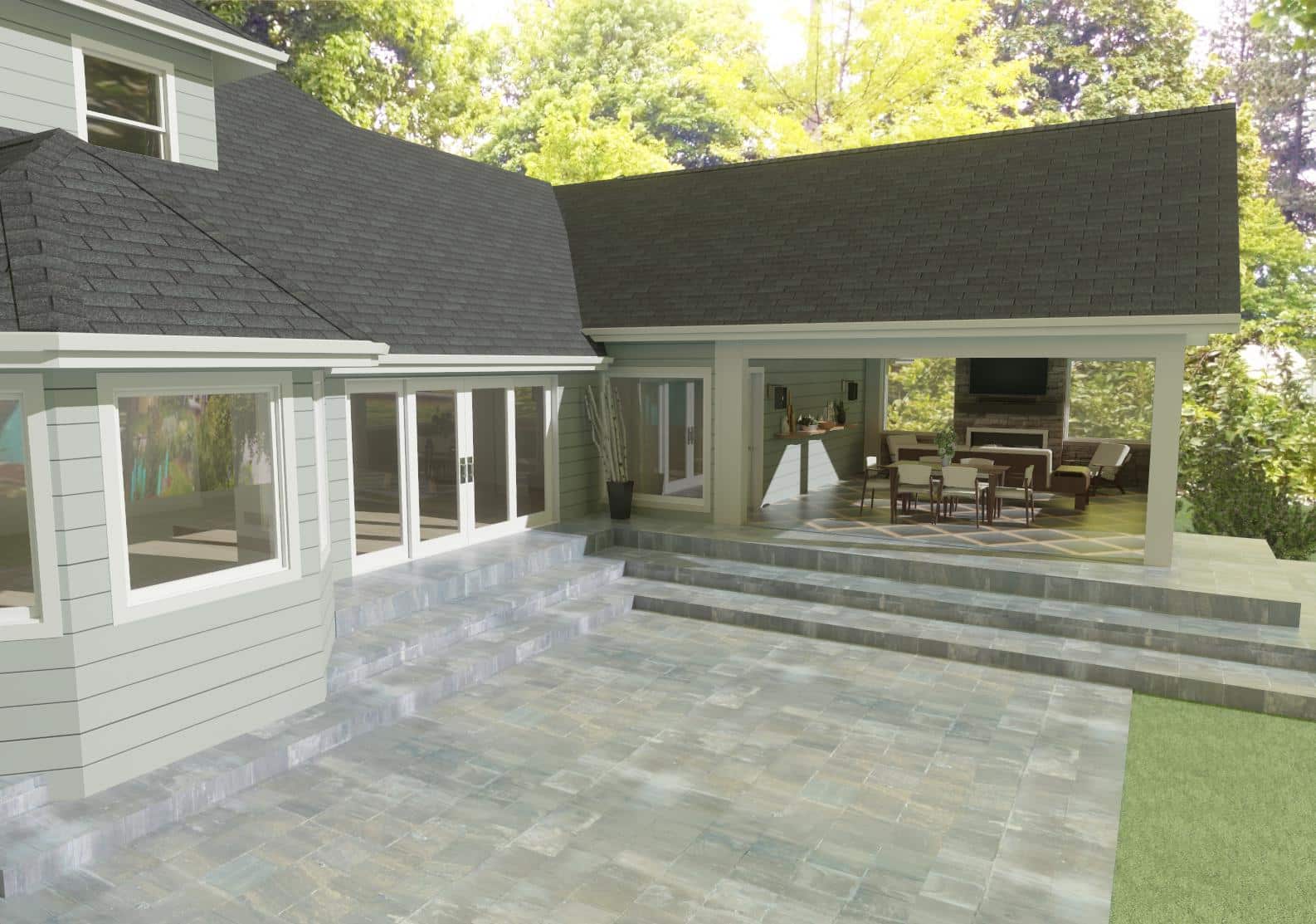 3d rendering of porch addition in Leawood 3d rendering of porch addition in Leawood