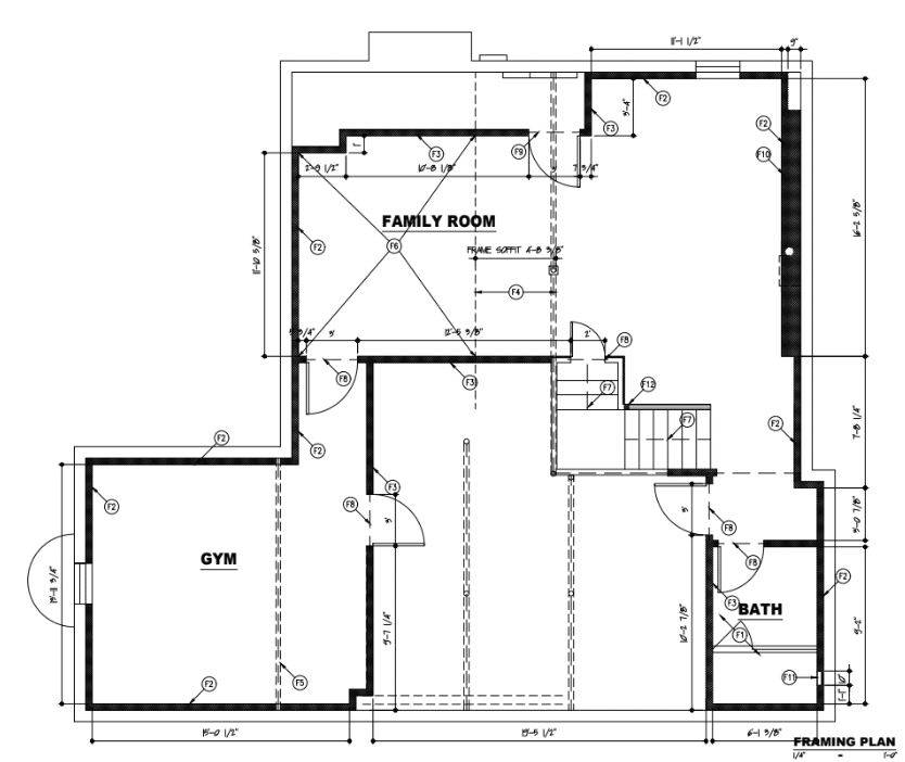 basement floor plans framing plan to show the new floorplan layout of the basement as the remodel begins