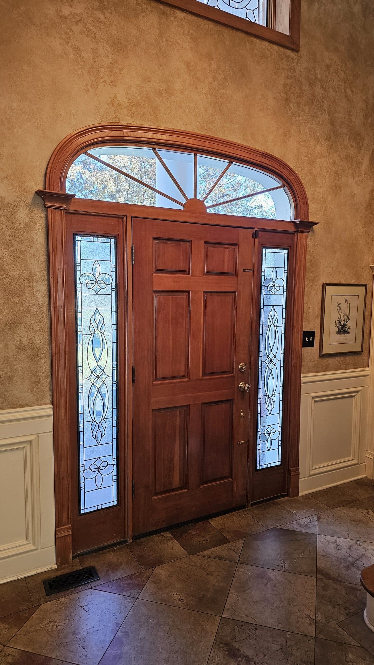 interior view of dated and cramped entryway into home