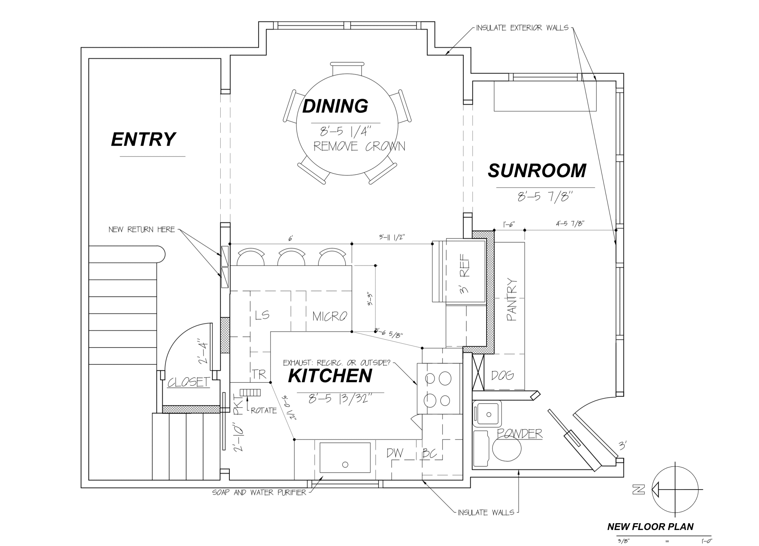 floor plan drawing for remodeling project