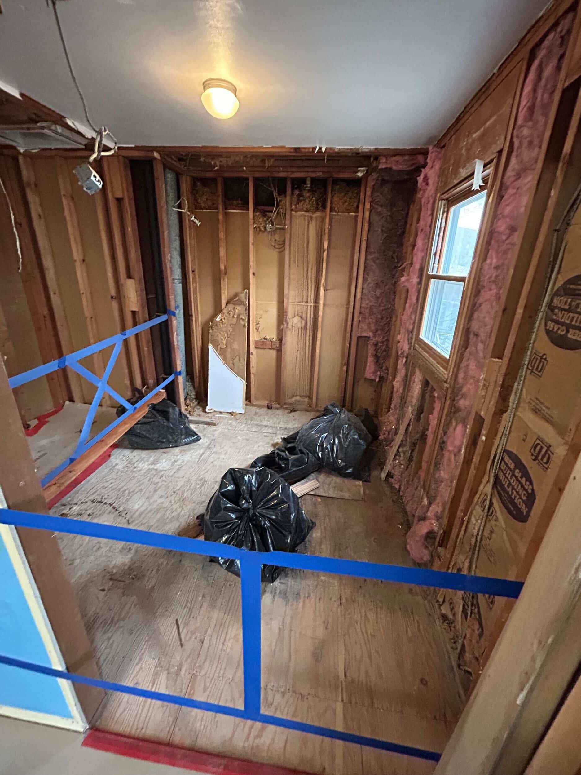 demo phase of accessible bathroom remodel