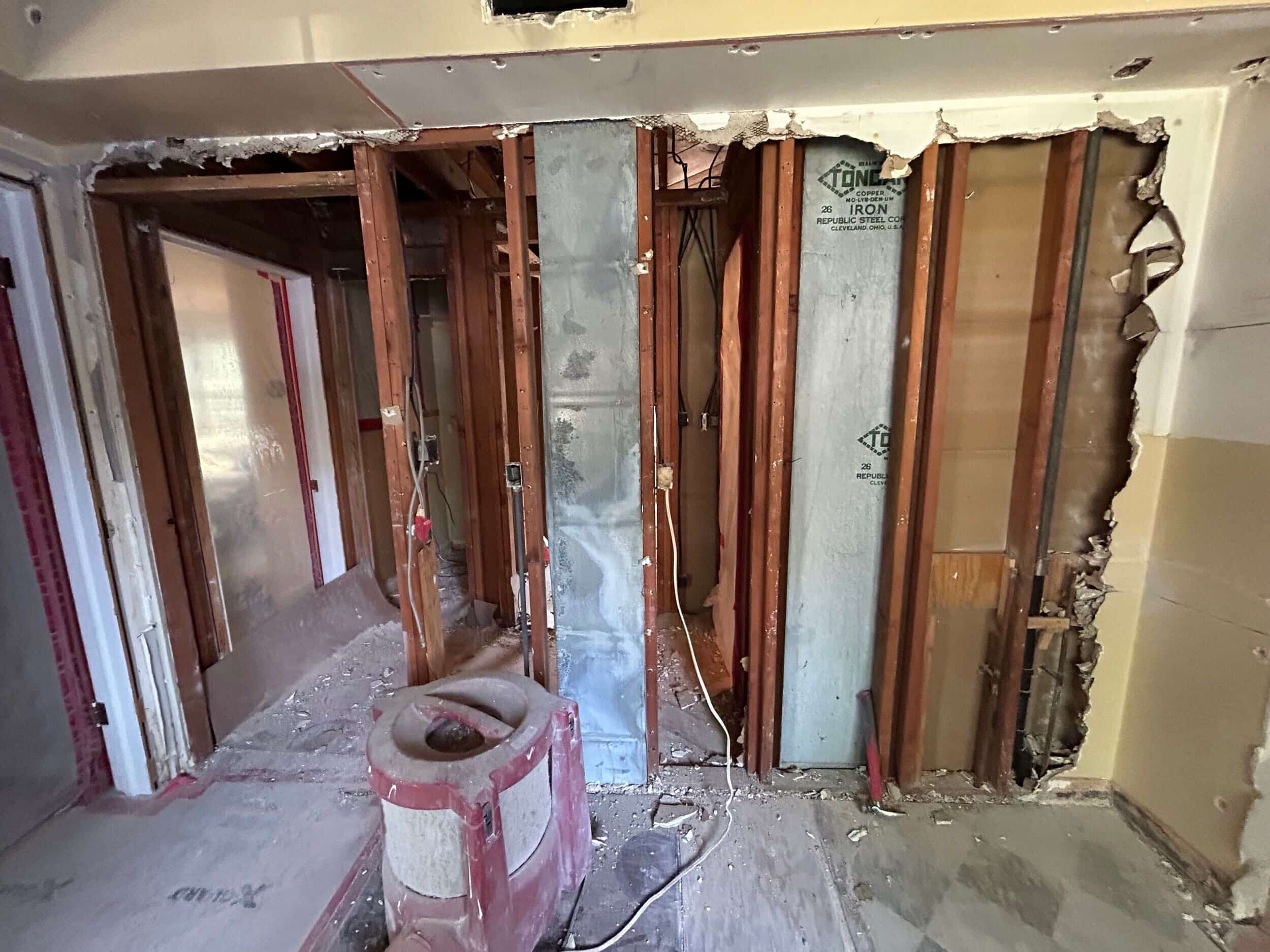 opening up wall in kitchen from old bedroom