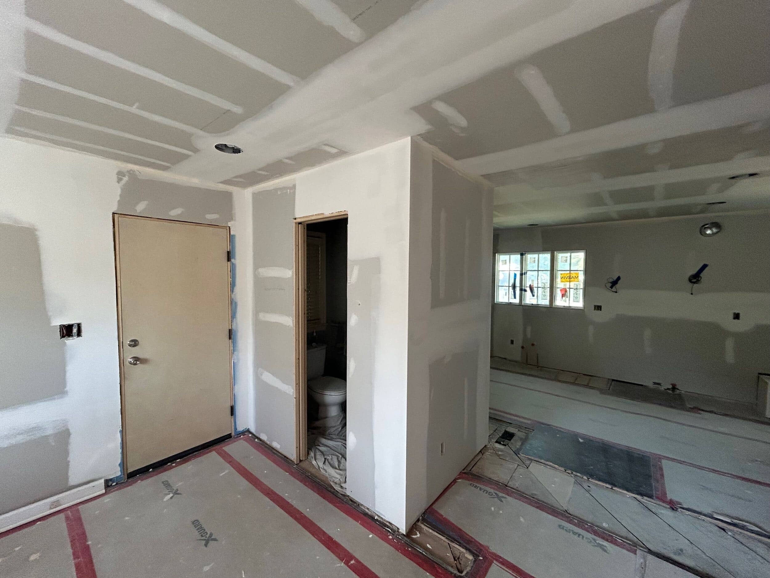 drywall phase of kitchen remodel