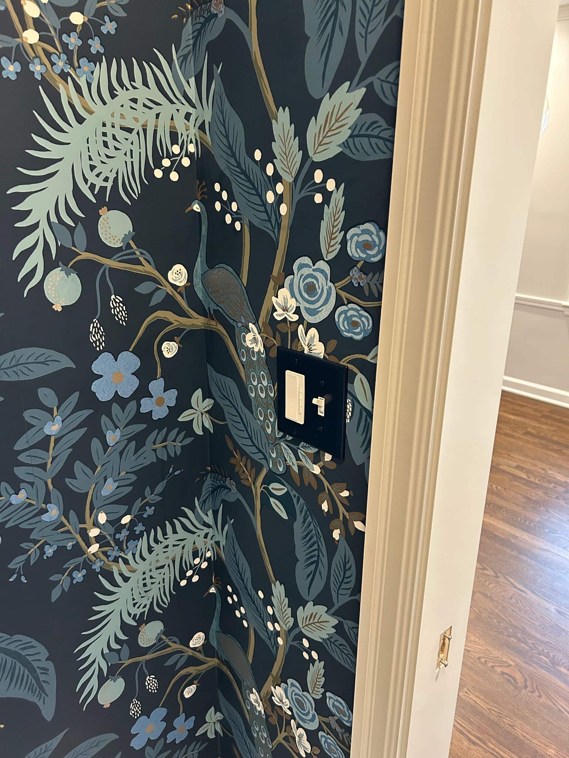 powder bath wallpaper install