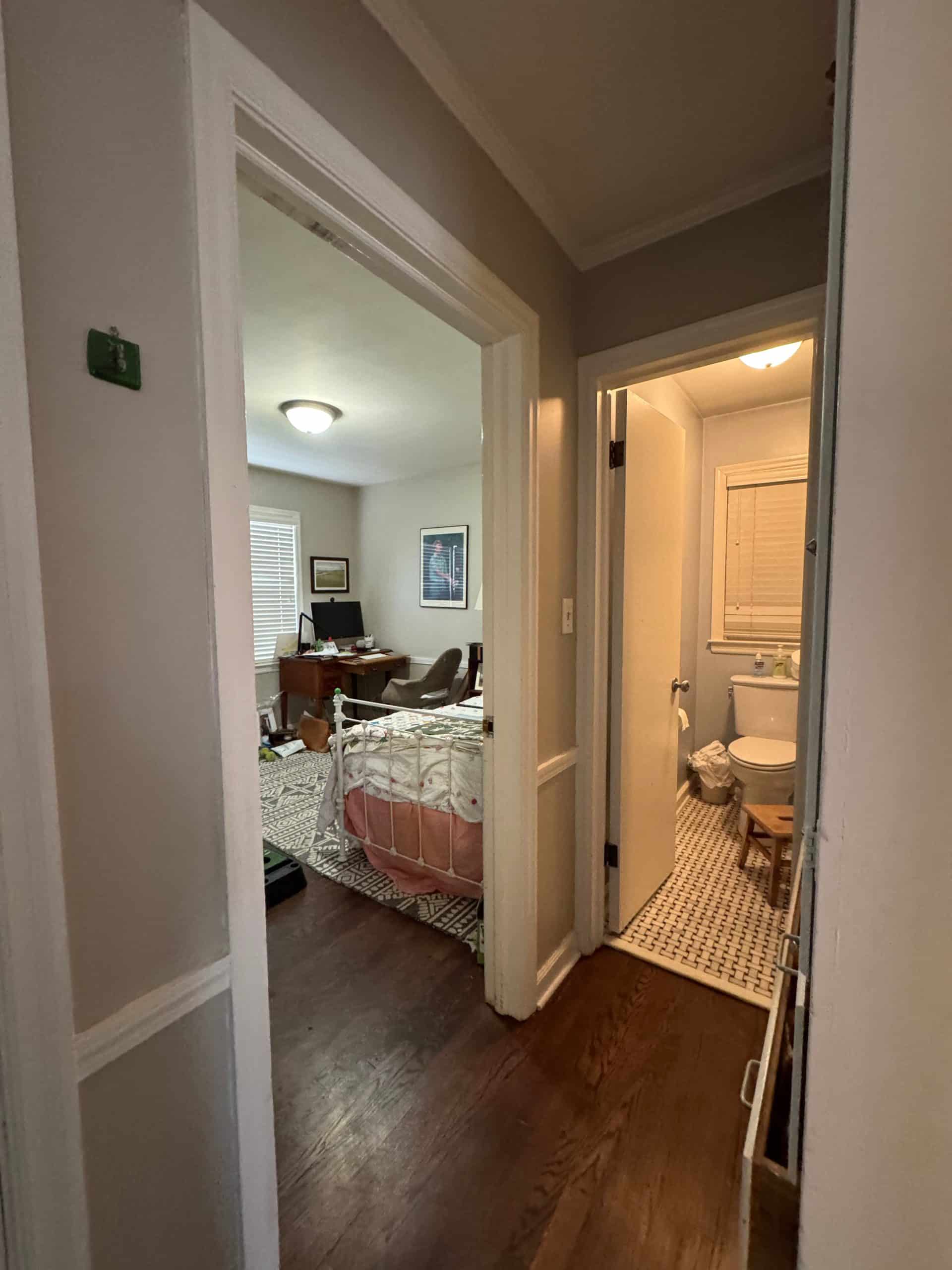 bedroom and awkward use of space before remodeling in kansas city