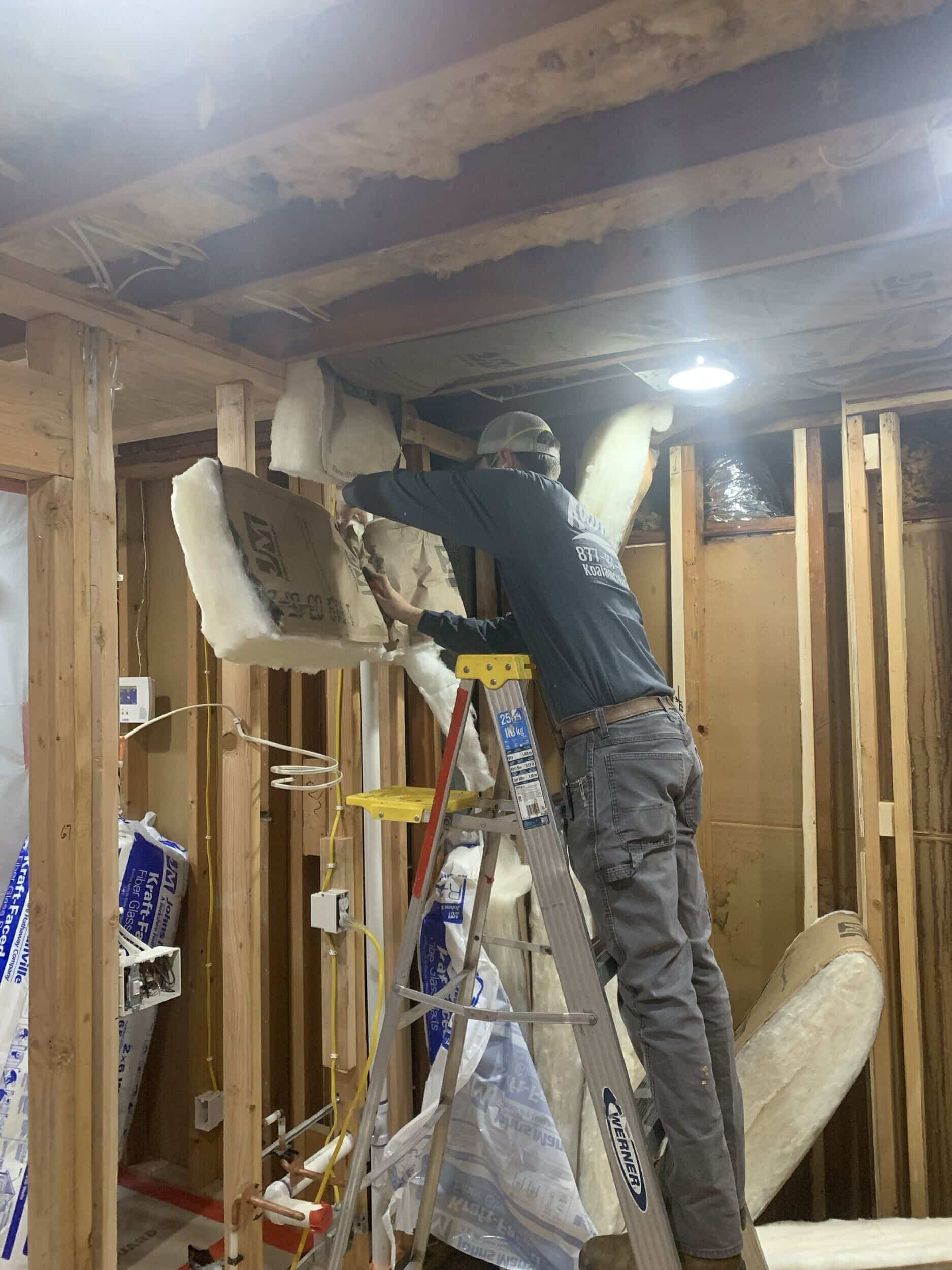 insulation installation during accessible bathroom remodel in Kansas City 