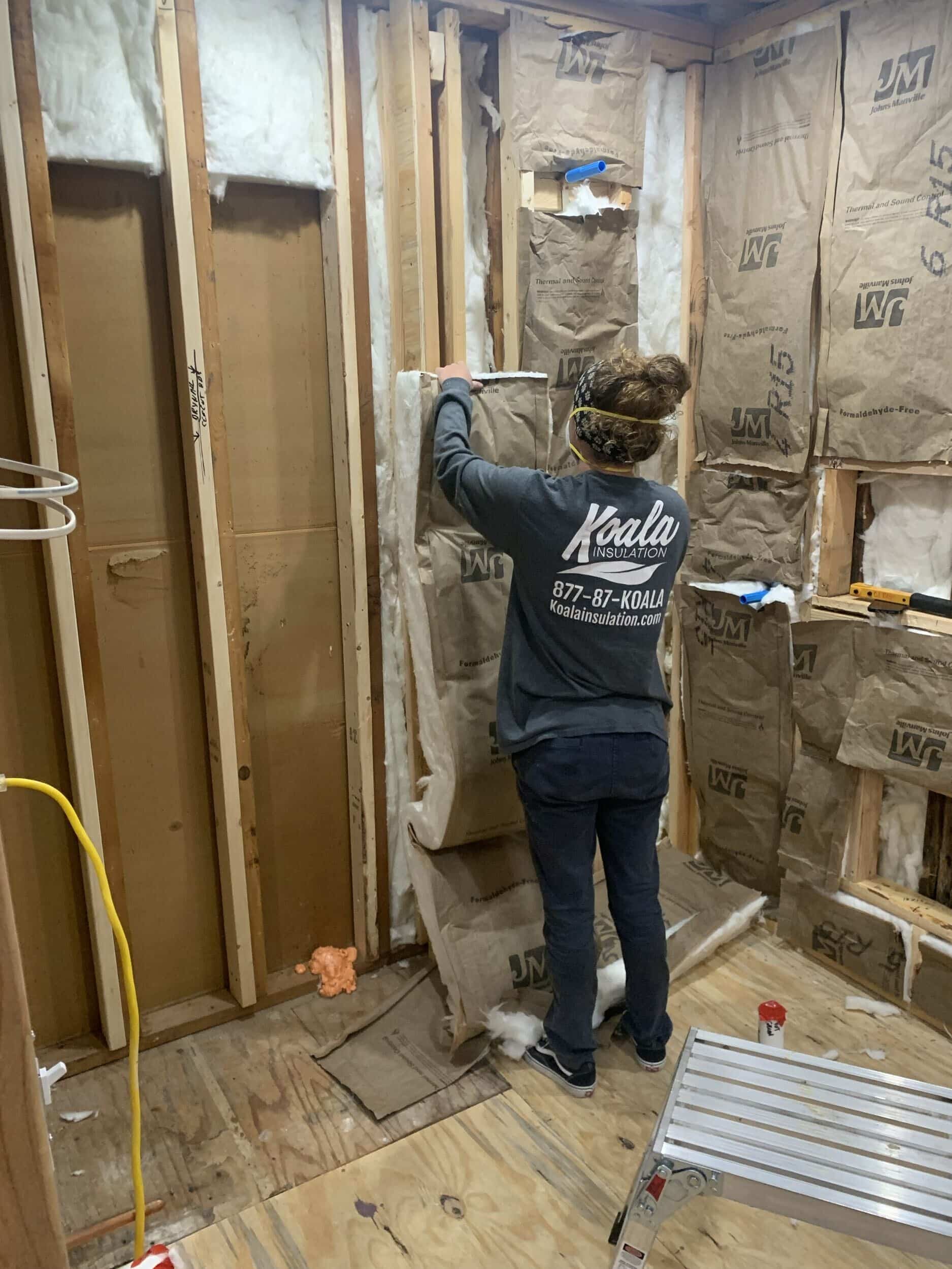 insulation installation during accessible bathroom remodel in Kansas City 
