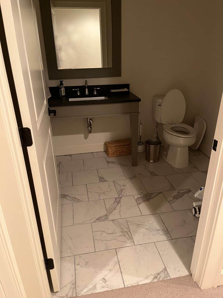 basement bath before