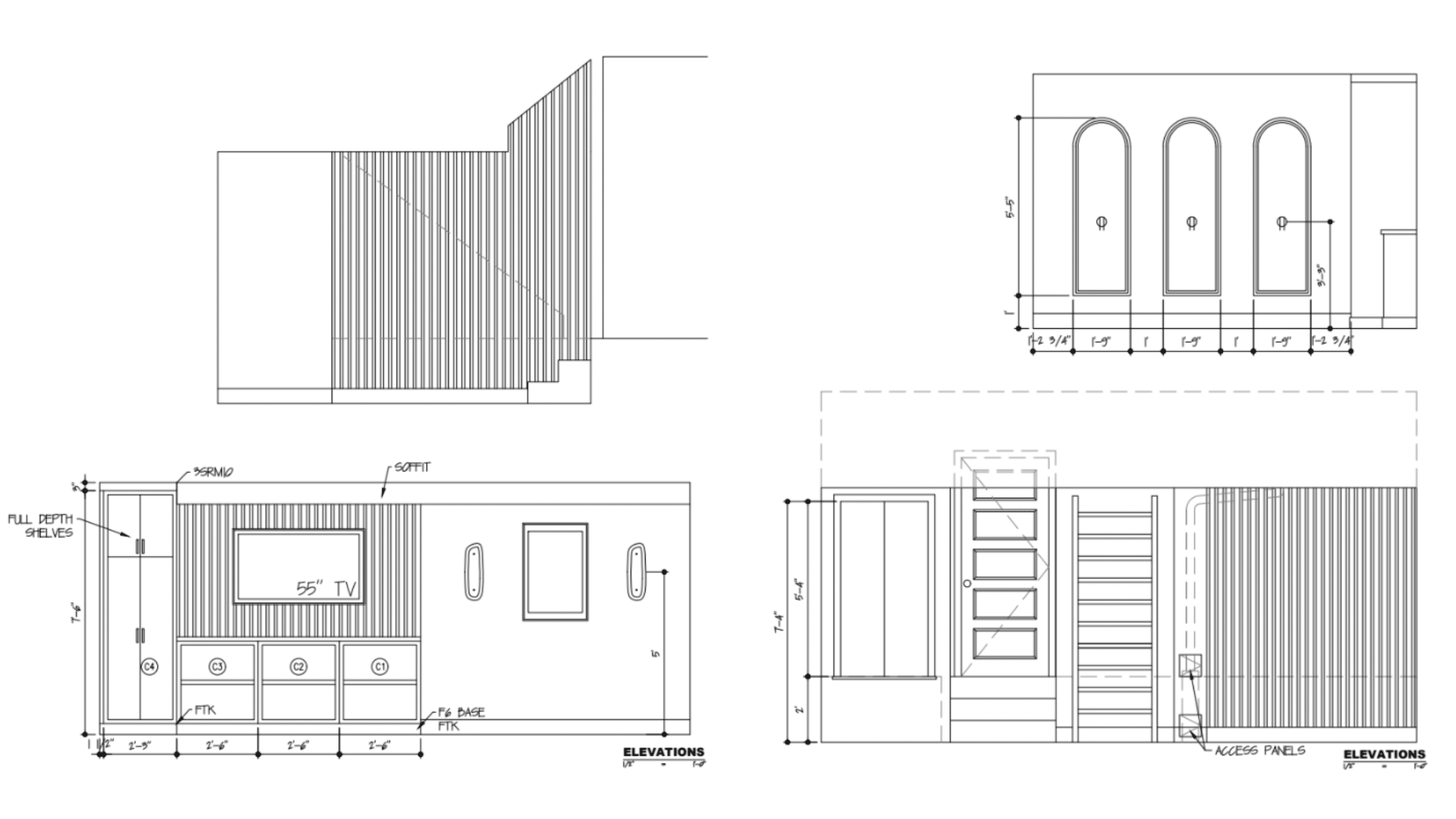 basement gym remodel elevations