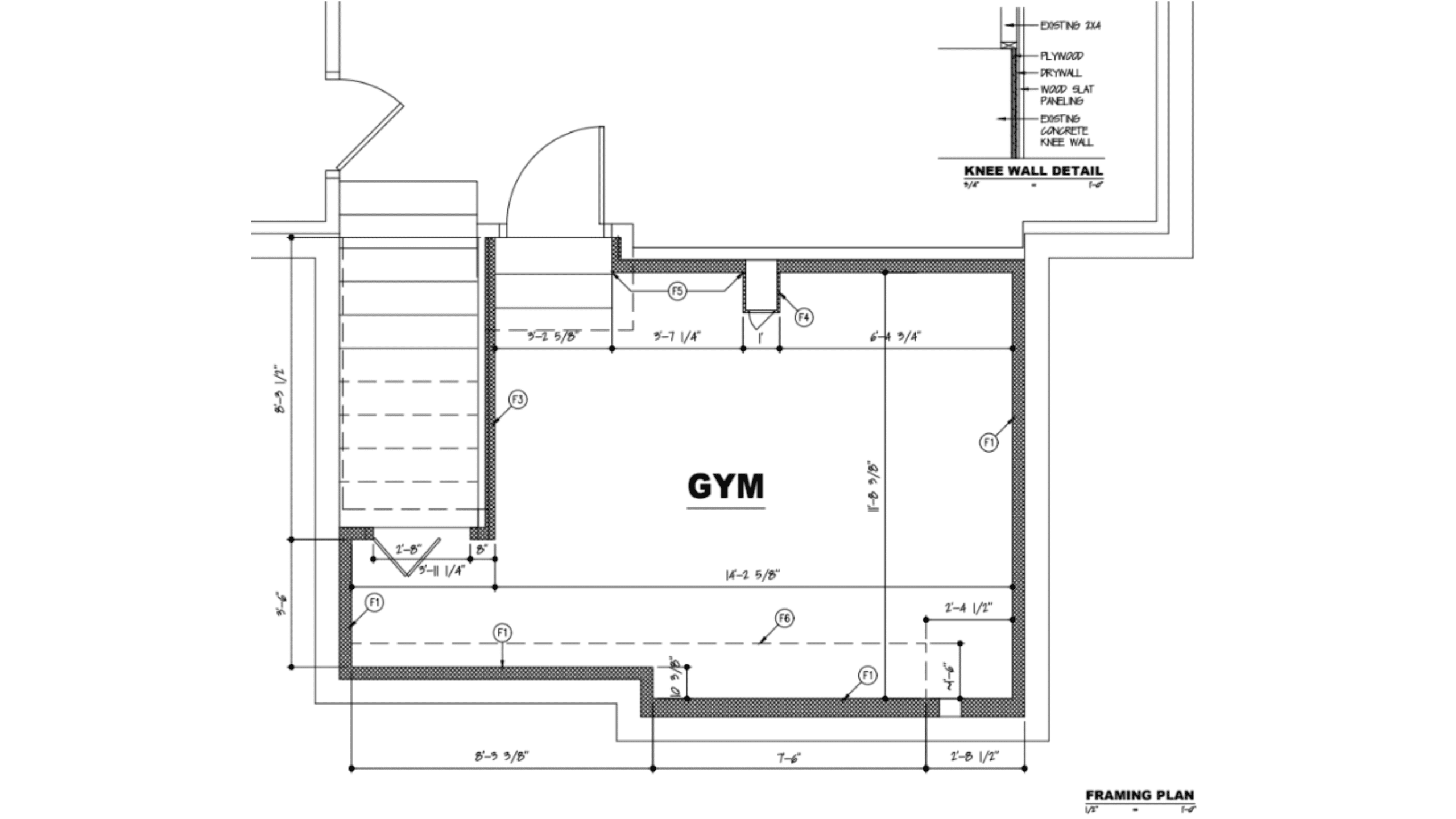 framing plans for basement gym remodel in Cedar Creek Olathe