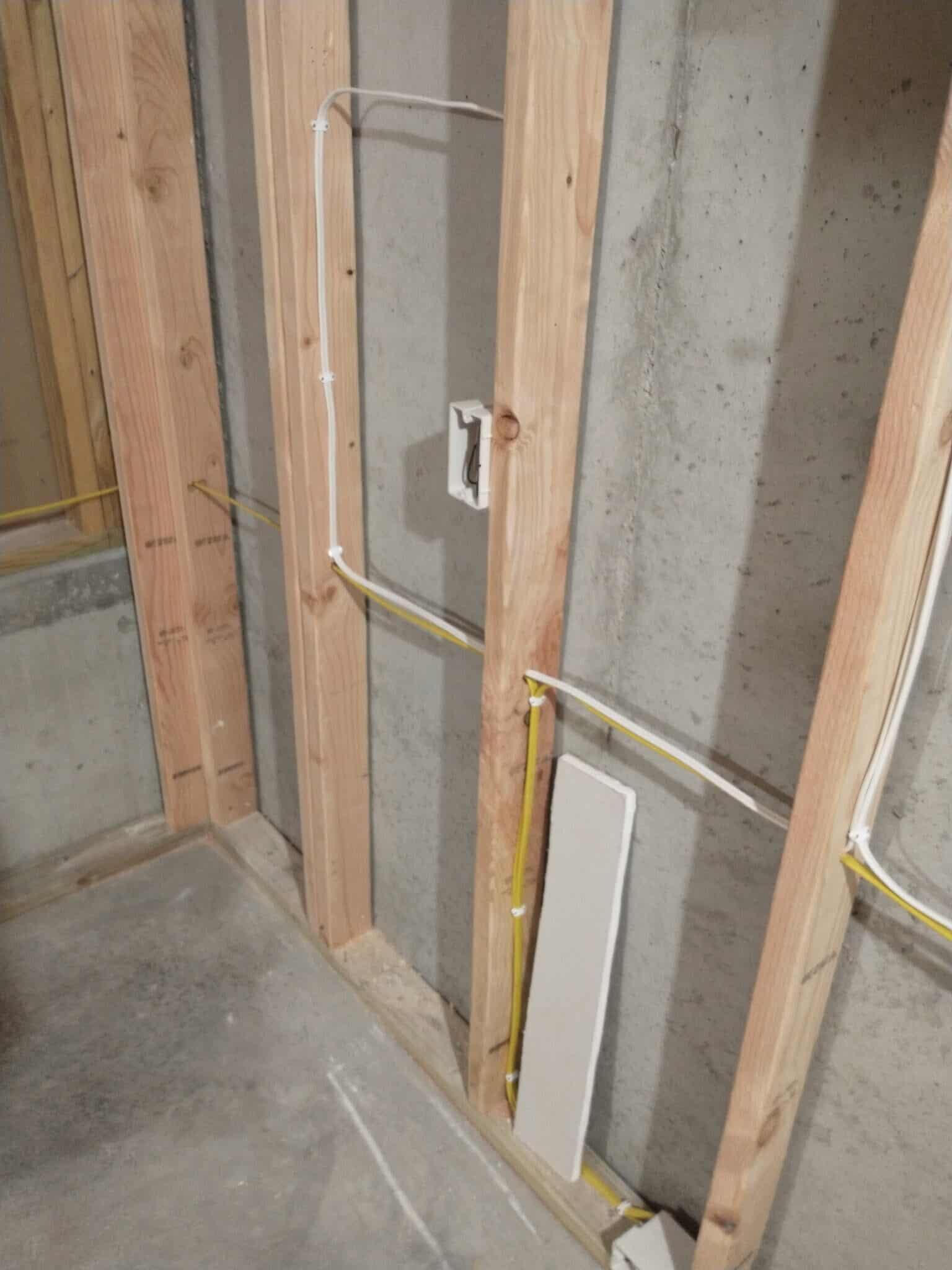electrical changes for basement home gym remodel in Cedar Creek, Olathe