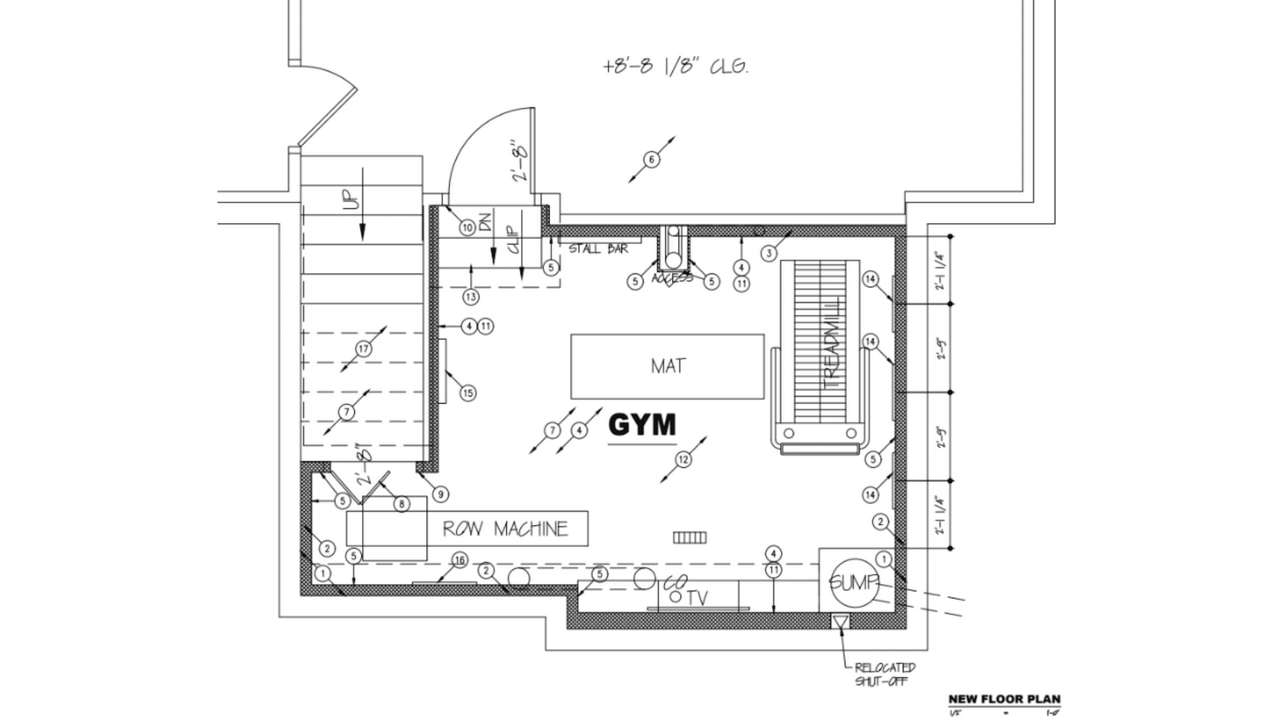 new floor plan for basement gym remodel in cedar creek olathe