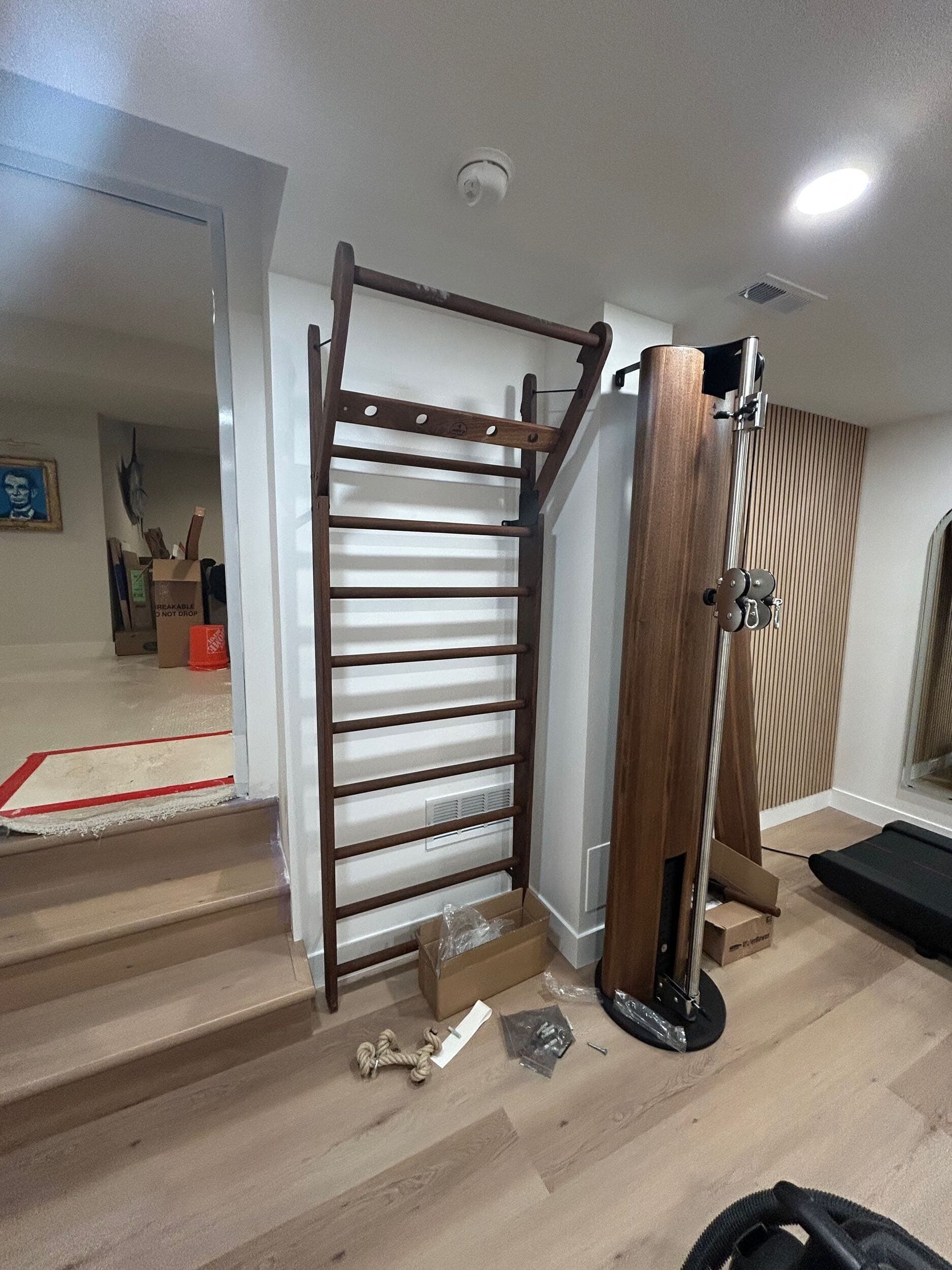 WallBars installed in Cedar Creek Olathe basement gym remodel
