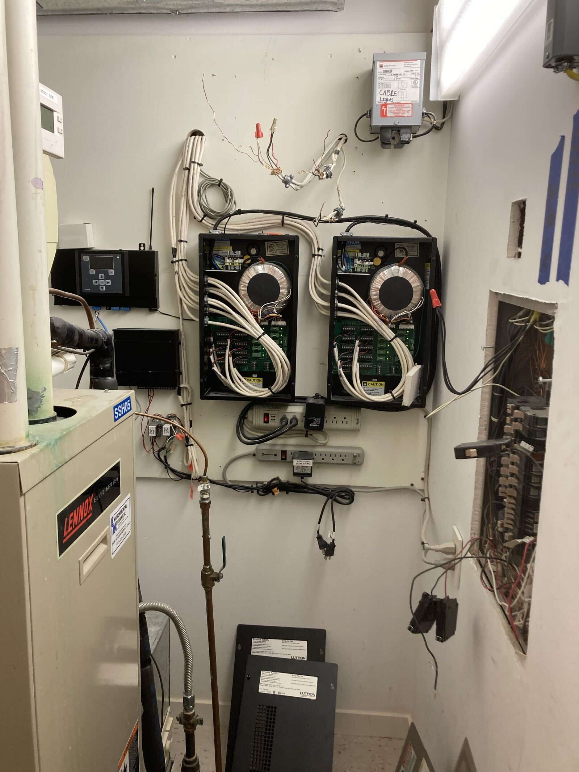 electrical panel in Weatherby Lake whole home remodel
