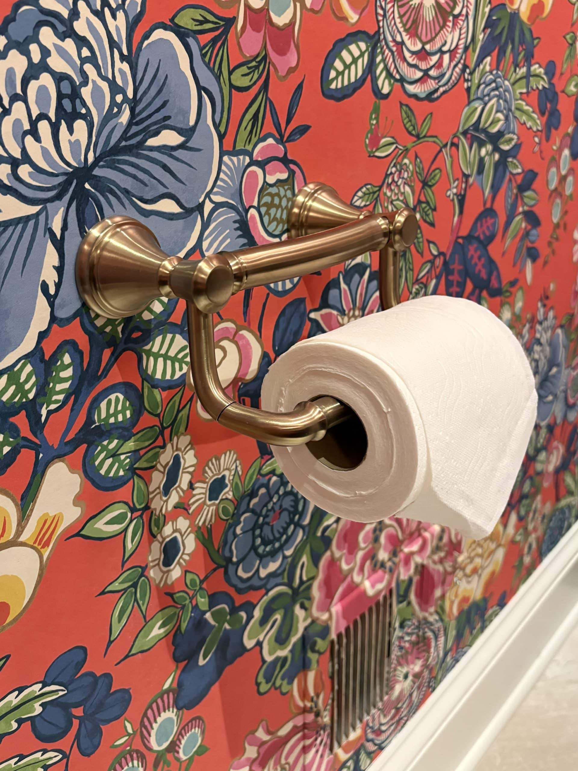 Prairie Village Hall Bathroom Updates for a transitional preppy powder bath