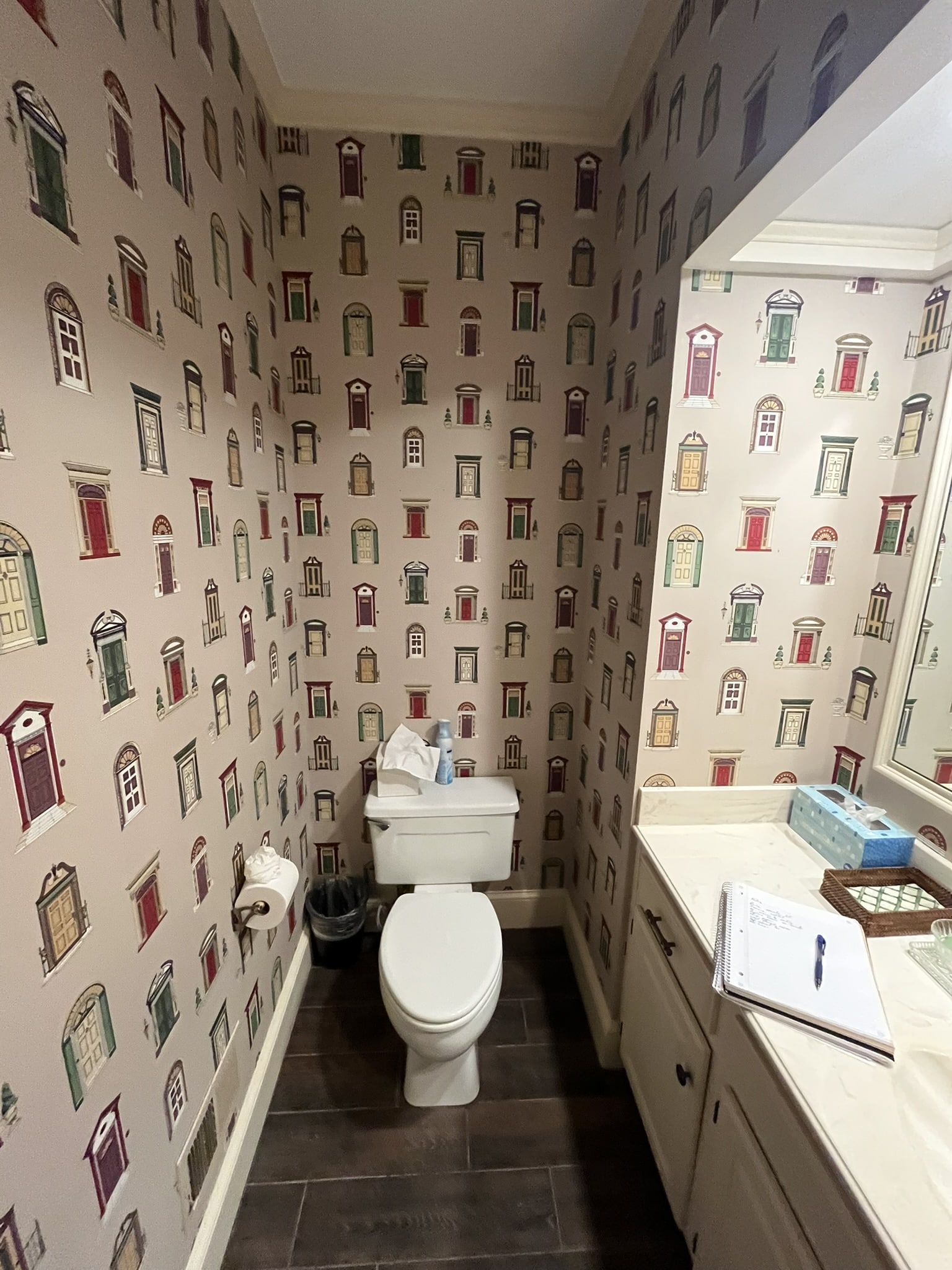 Prairie Village hall powder bathroom before the handyman team updates