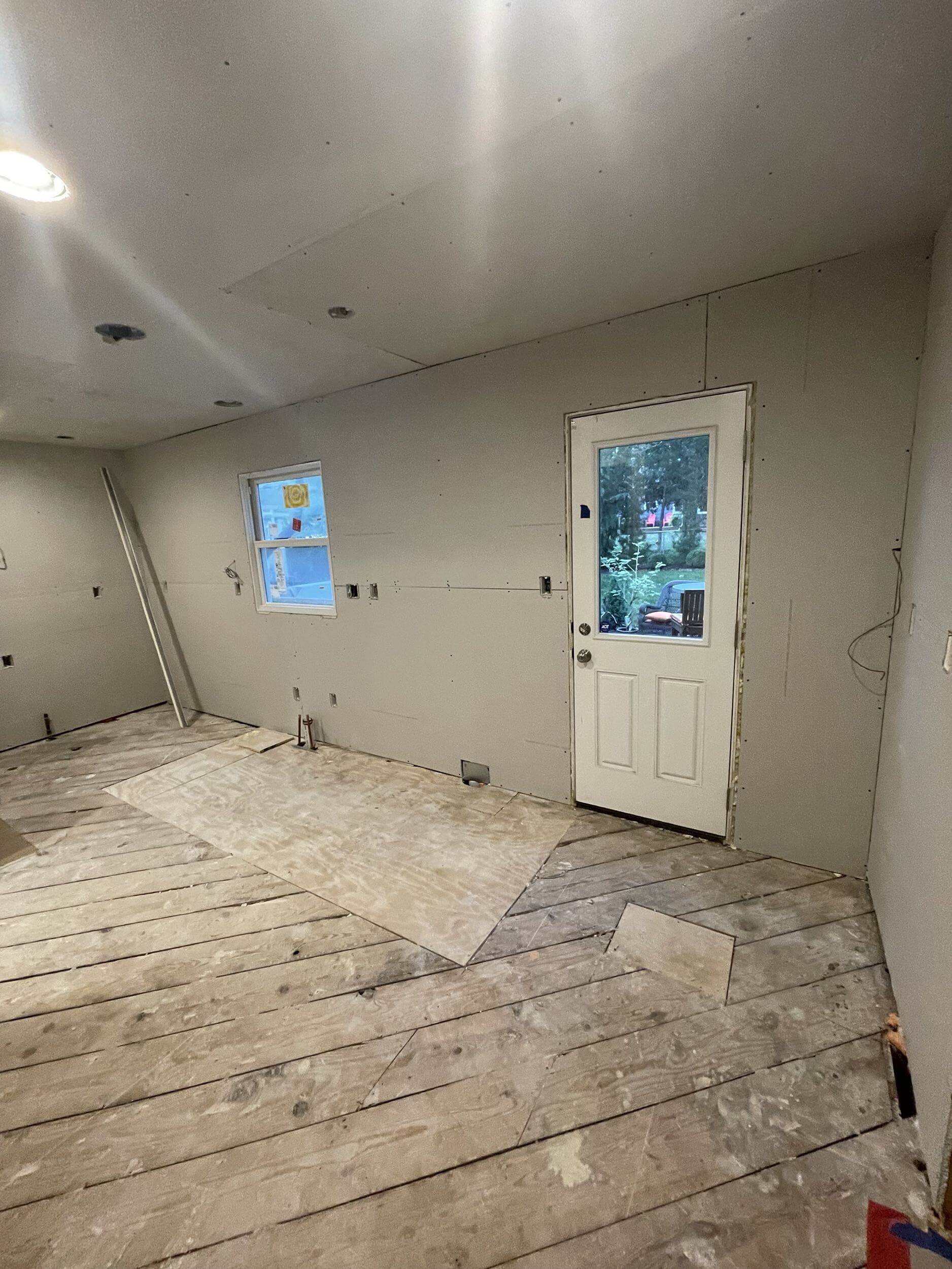 drywall phase of kitchen remodel in Kansas