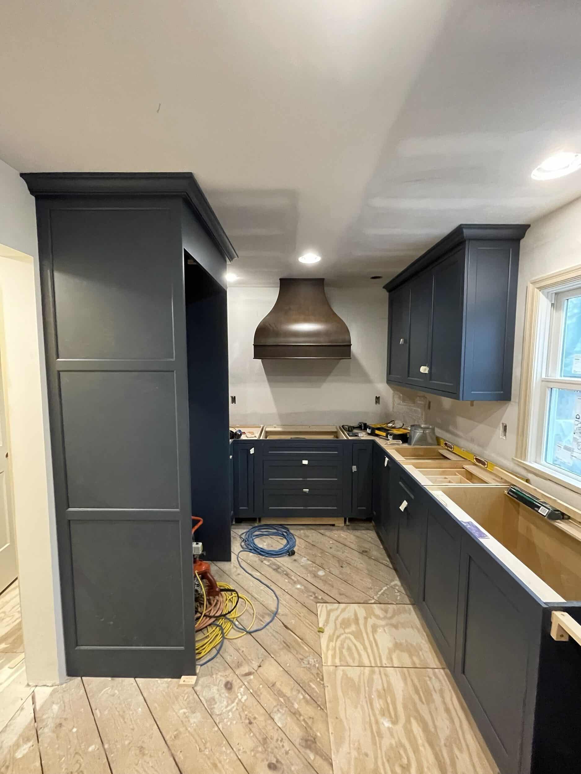deep blue custom cabinetry for kansas kitchen remodel