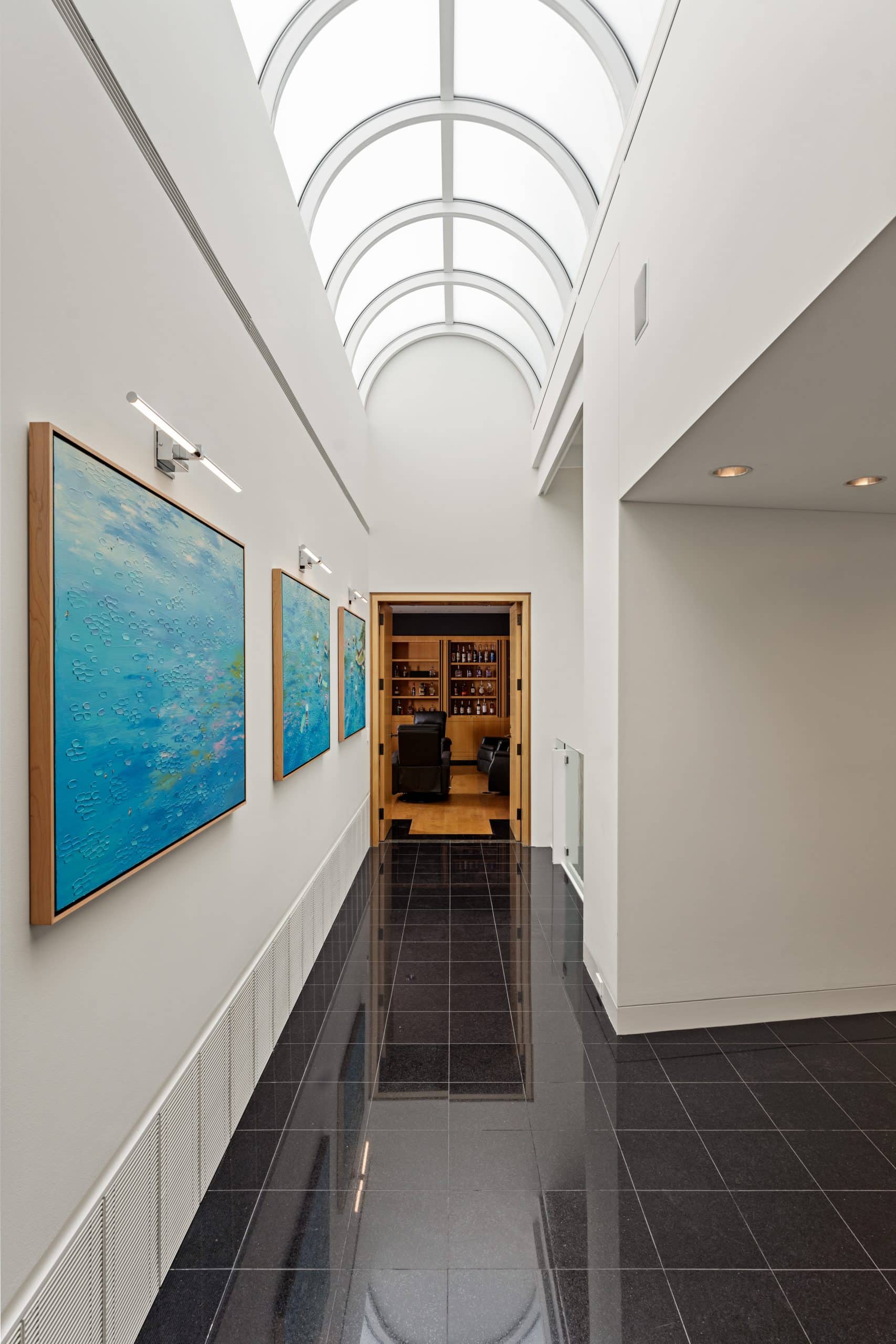 hallway in weatherby lake whole home remodel