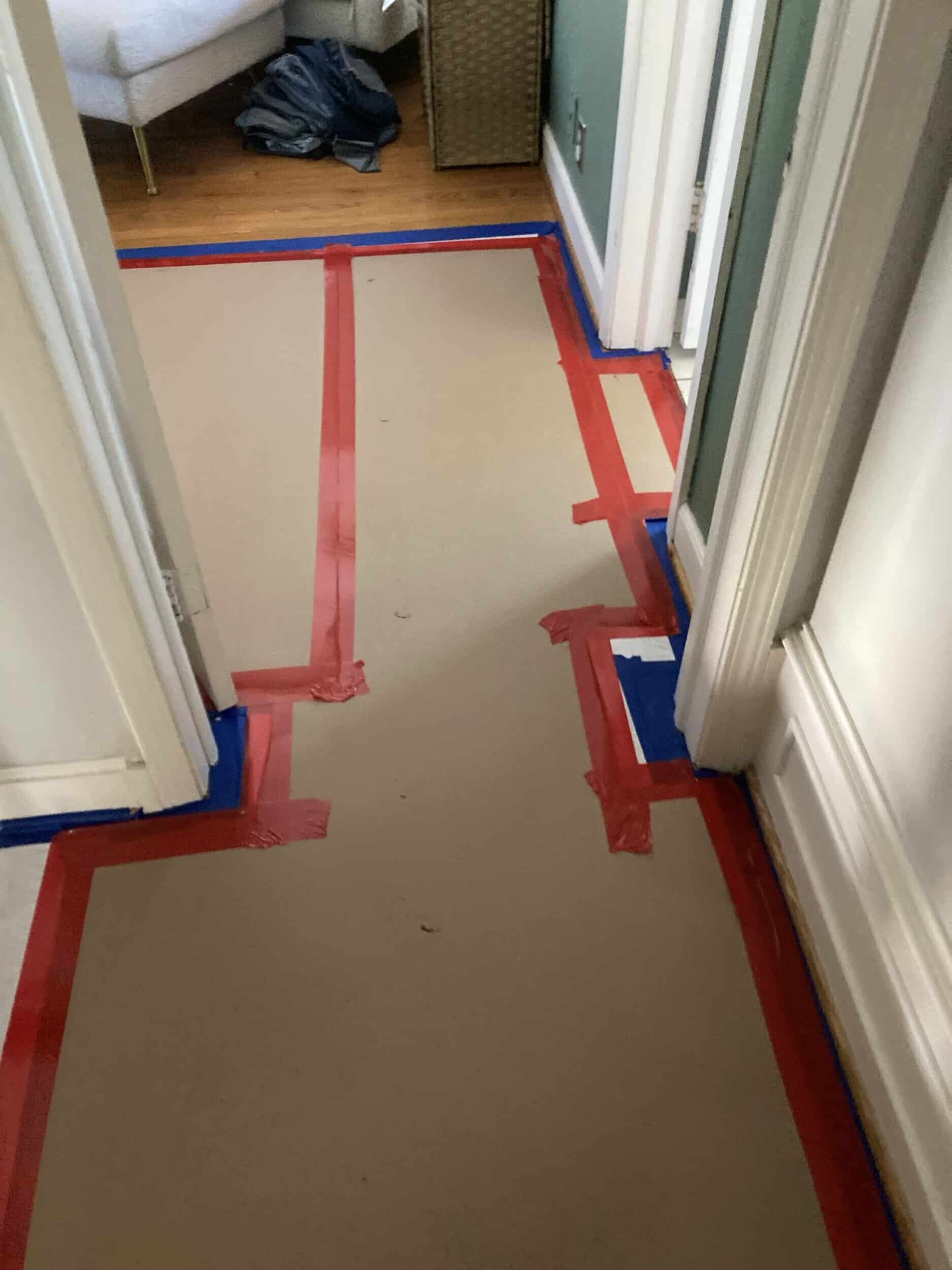 floor protection and dust cover before a remodel starts in KCMO