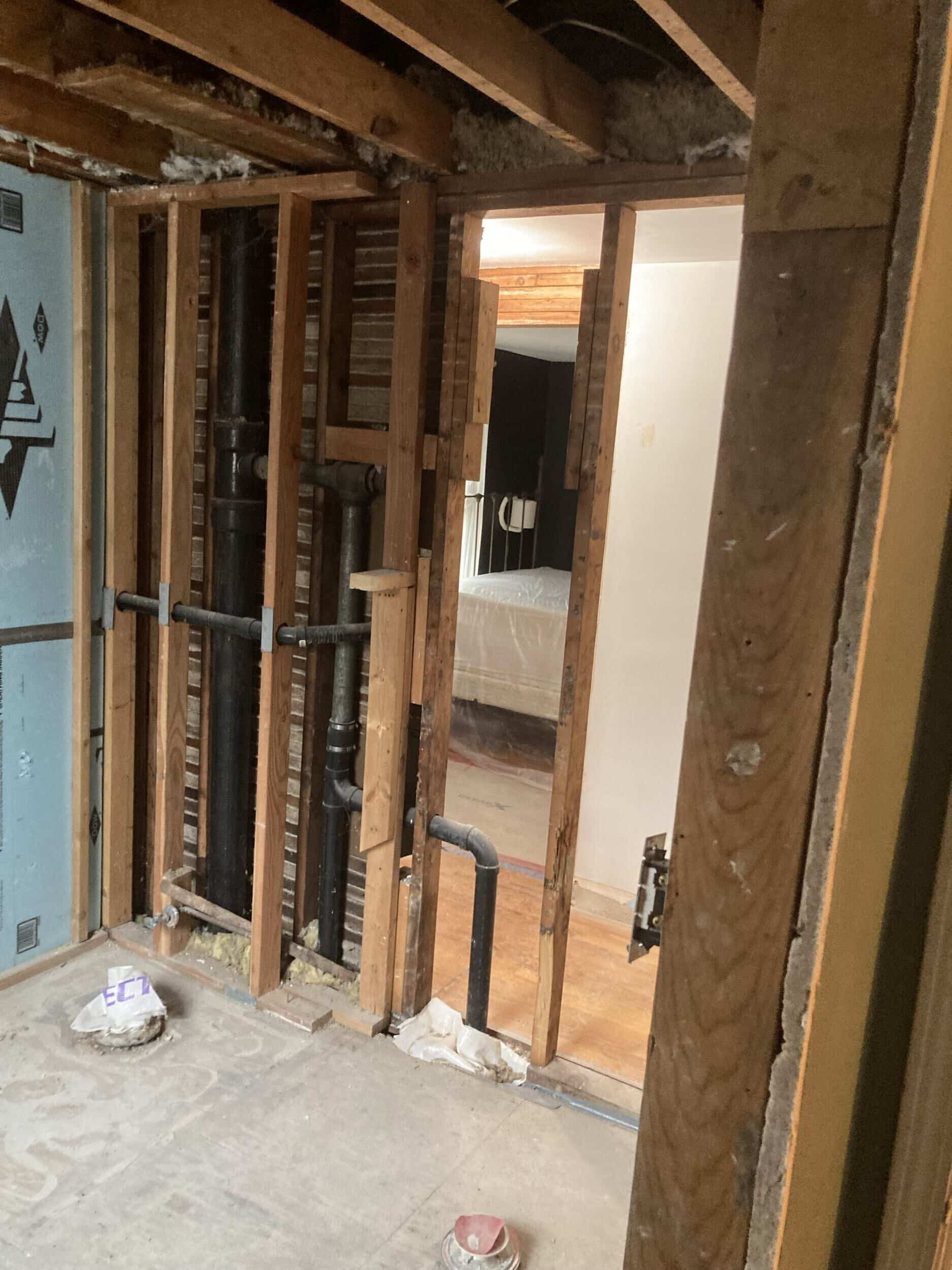drywall demo in Wardparkway tudor home remodel