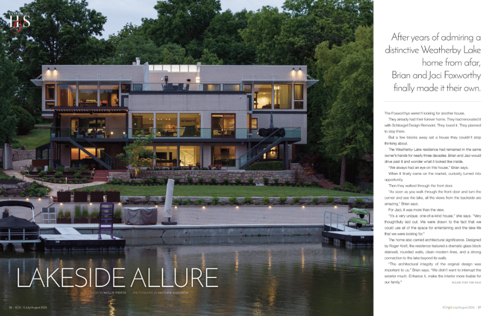 KC Homes and Style lake home Schloegel feature