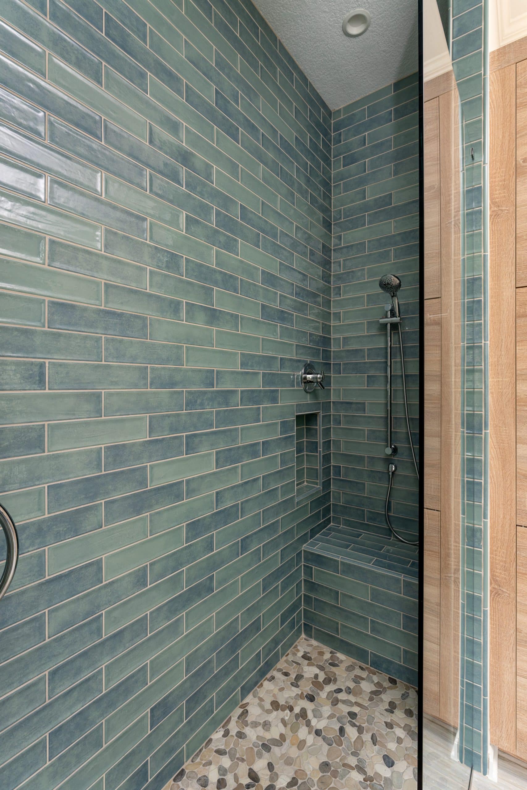 modern sleek spa-like curbless walk-in shower remodel in Kansas City modern sleek spa-like curbless walk-in shower remodel in Kansas City