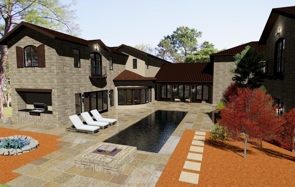 3d rendering of prairie village two story home addition