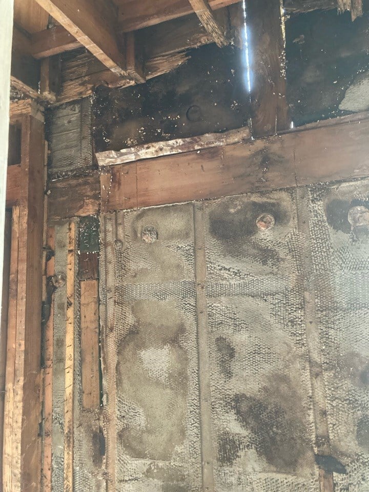 termite-damage-older-kansas-city-home Termite damage on wall in older Kansas City Home