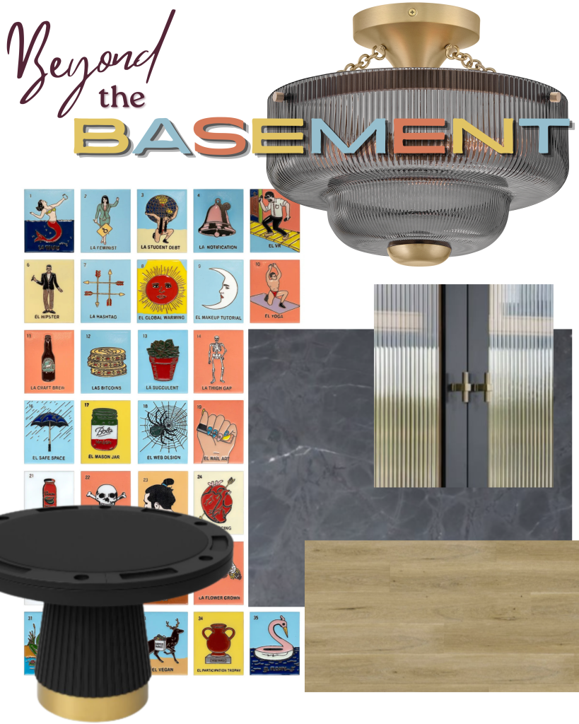Kansas City basement remodel design board for inspiration on selections