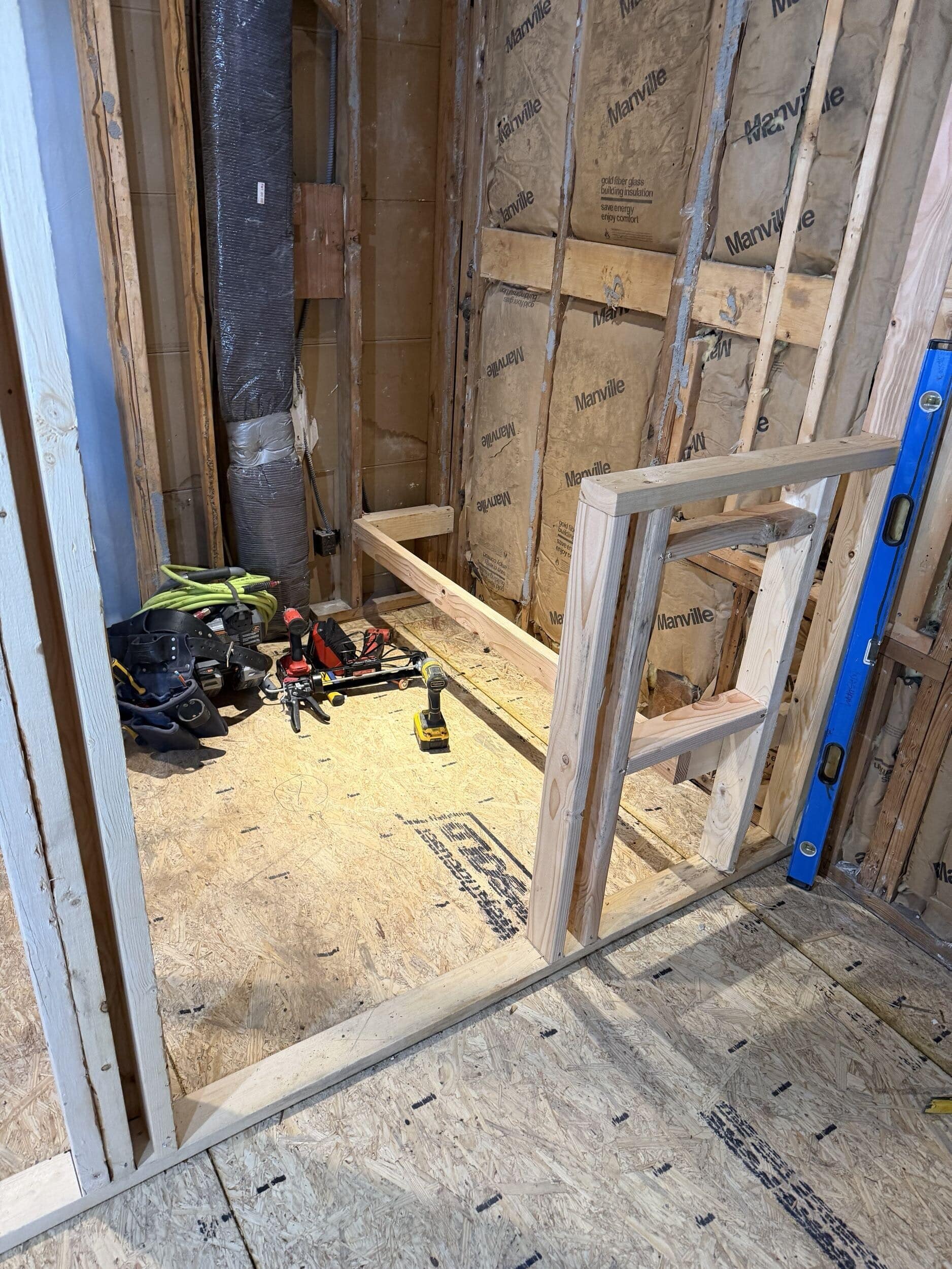 framing in primary bathroom remodel in Fairway KS framing in primary bathroom remodel in Fairway KS