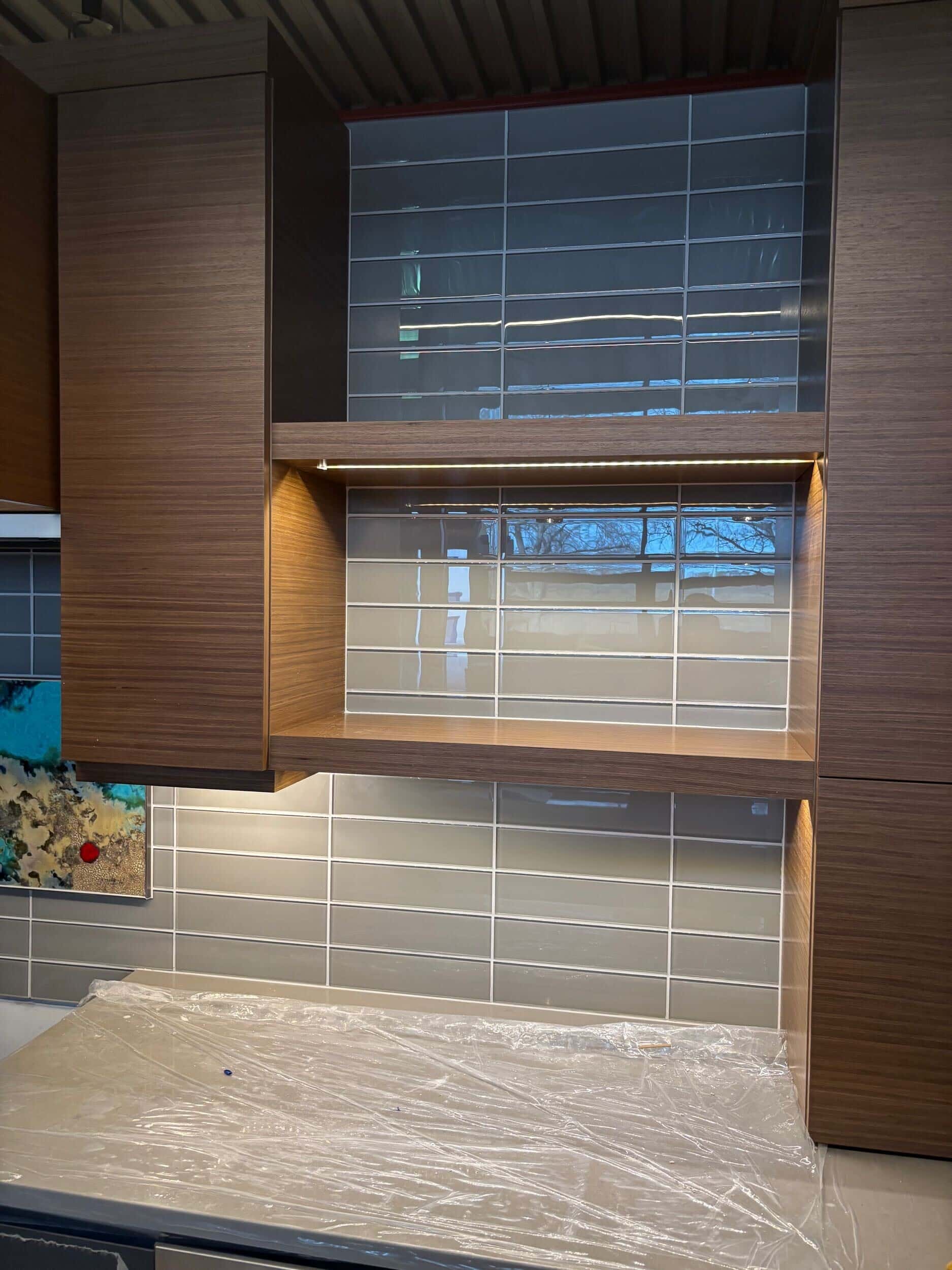 integrated shelf lighting in custom cabinetry for condo remodel integrated shelf lighting in custom cabinetry for condo remodel