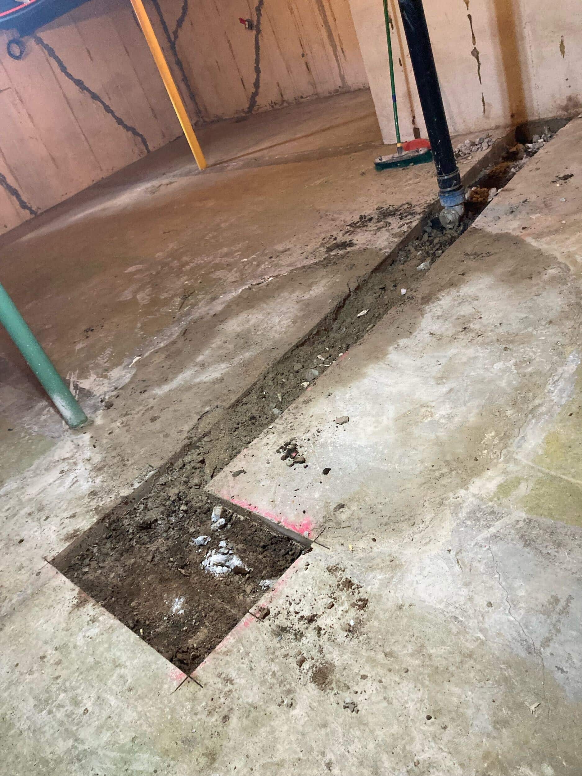 plumbing rough-ins for basement finishing project