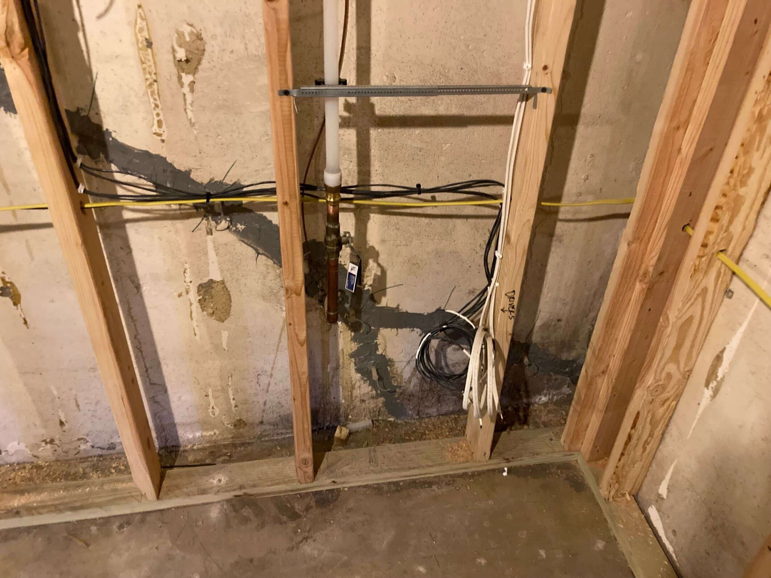 plumbing and electrical changes in basement remodel