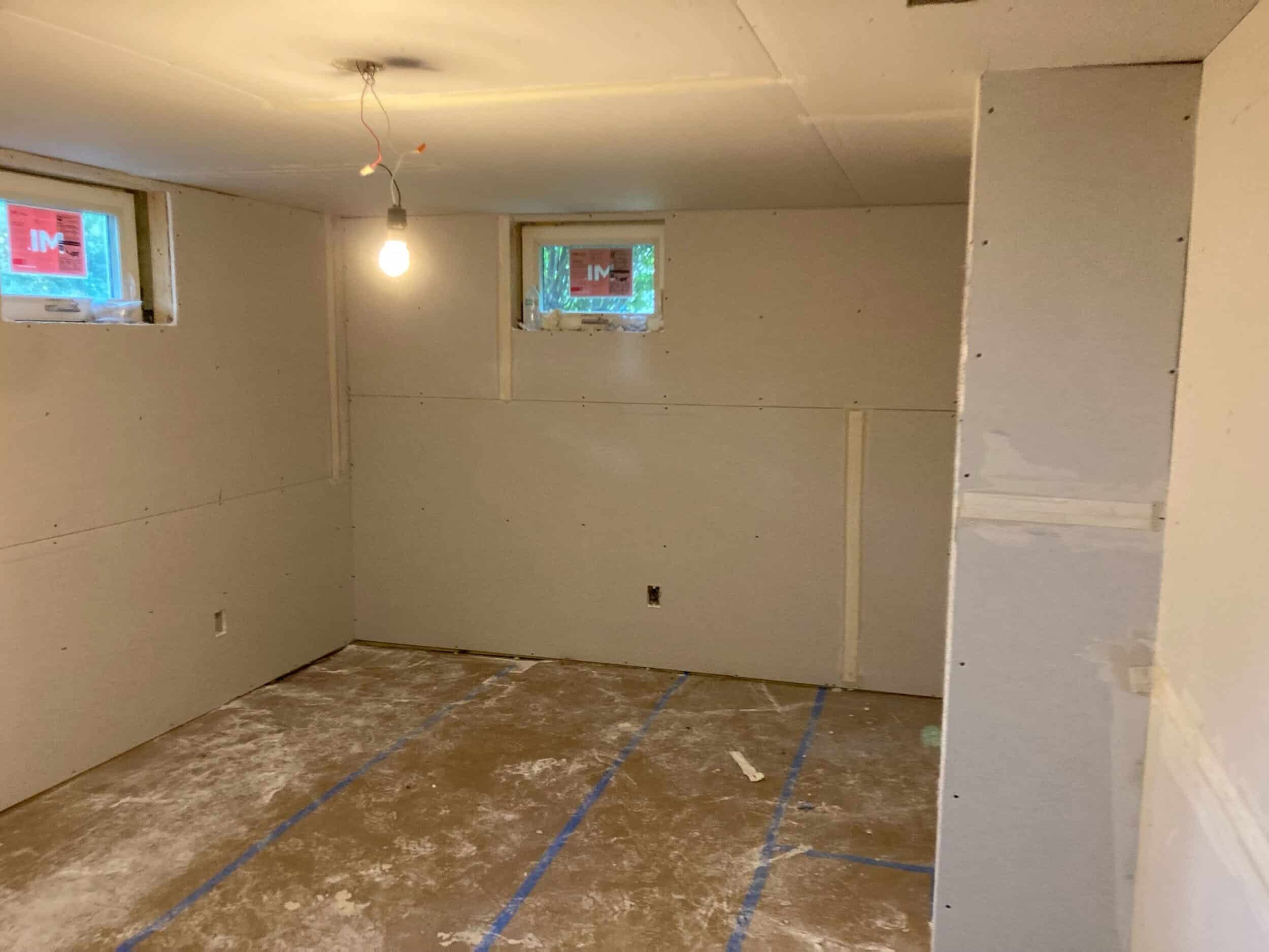 drywall in Kansas City basement remodel project by Schloegel