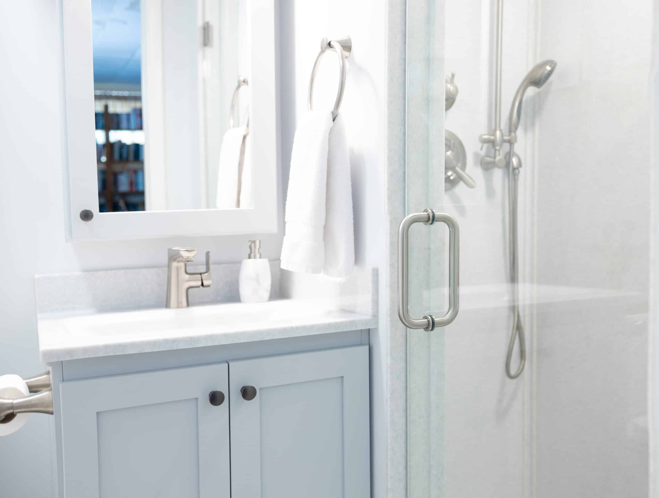 bright modern handyman bathroom project in KCMO
