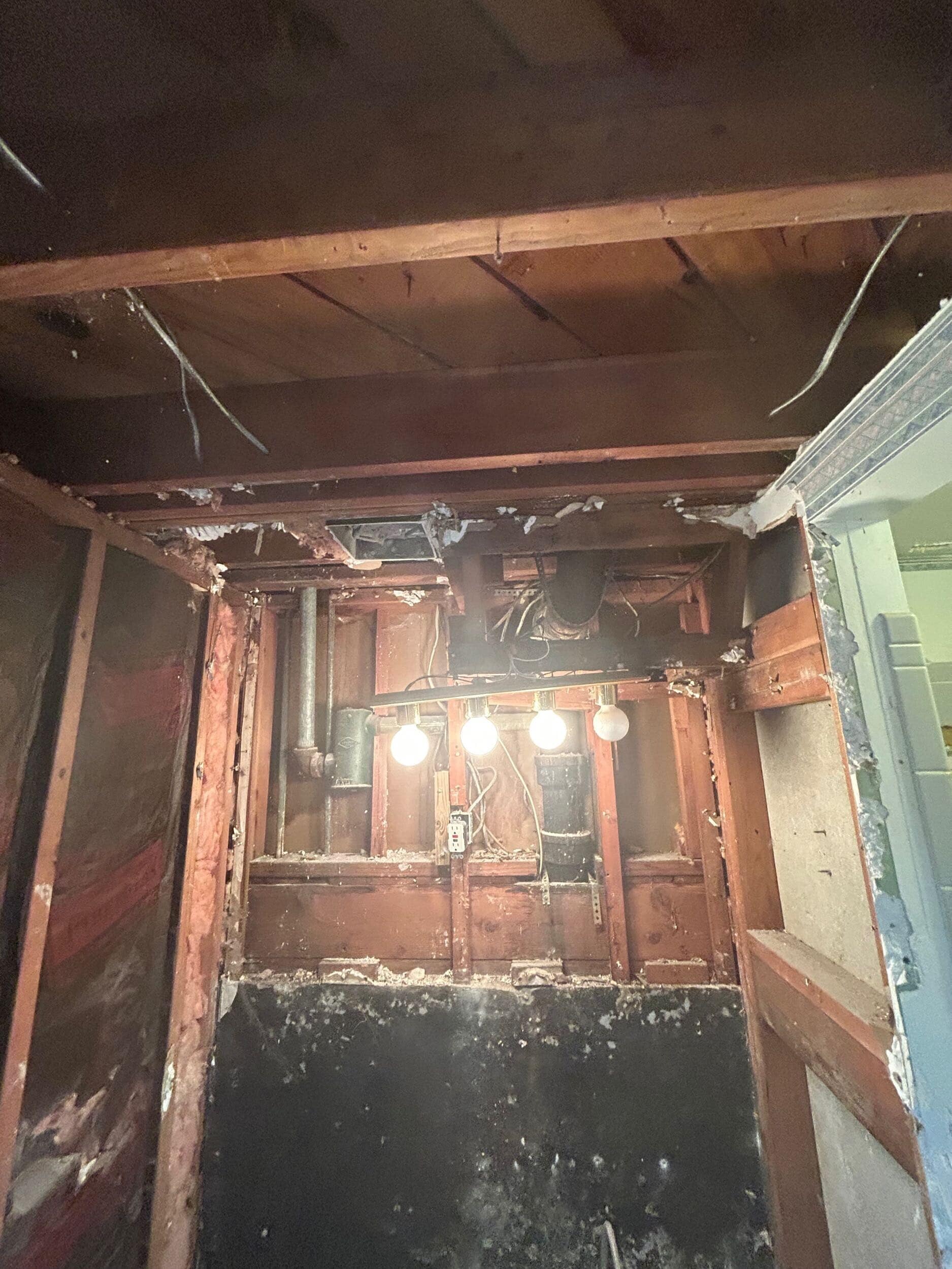 drywall bathroom demo