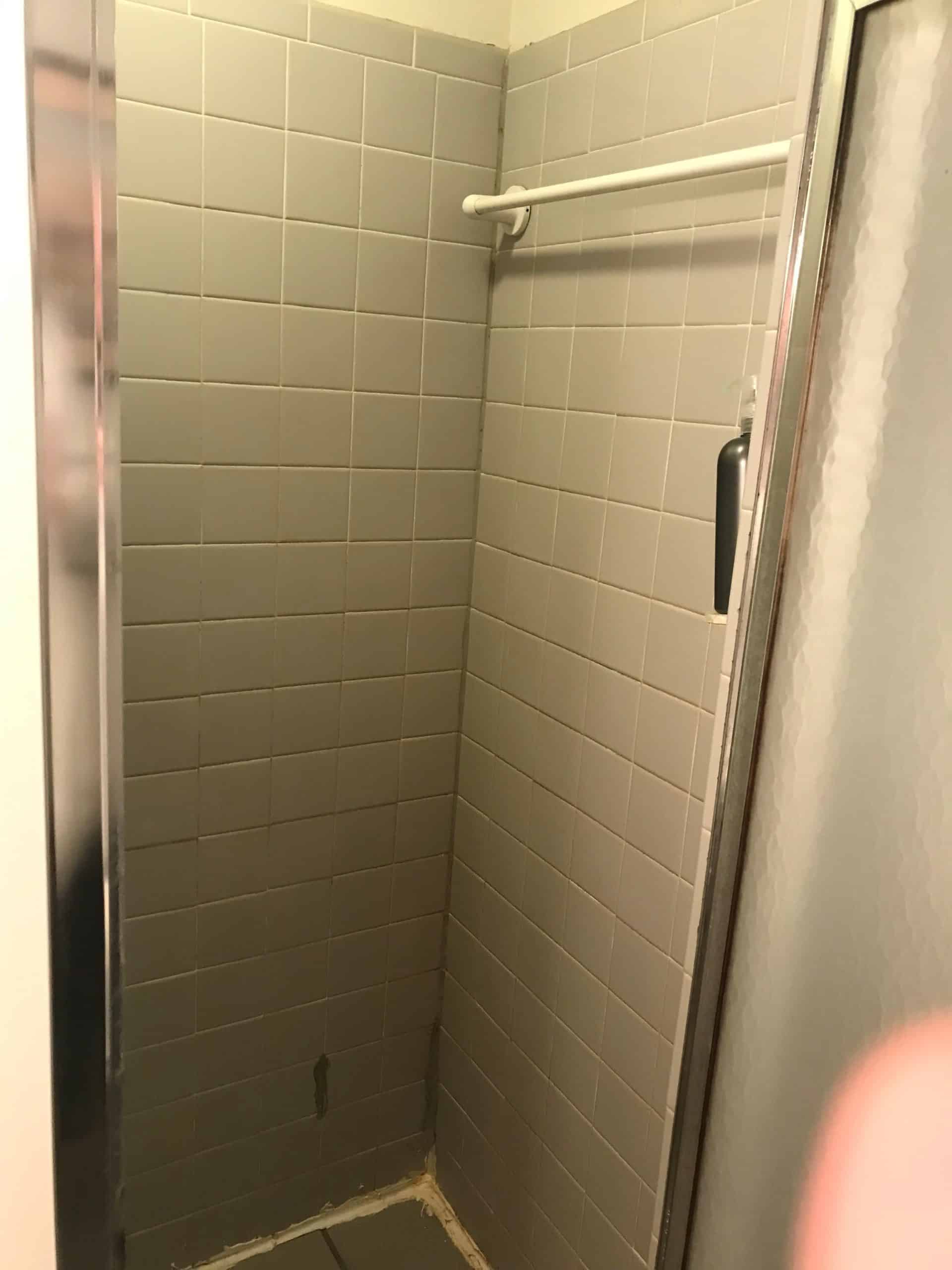shower before the handyman remodel