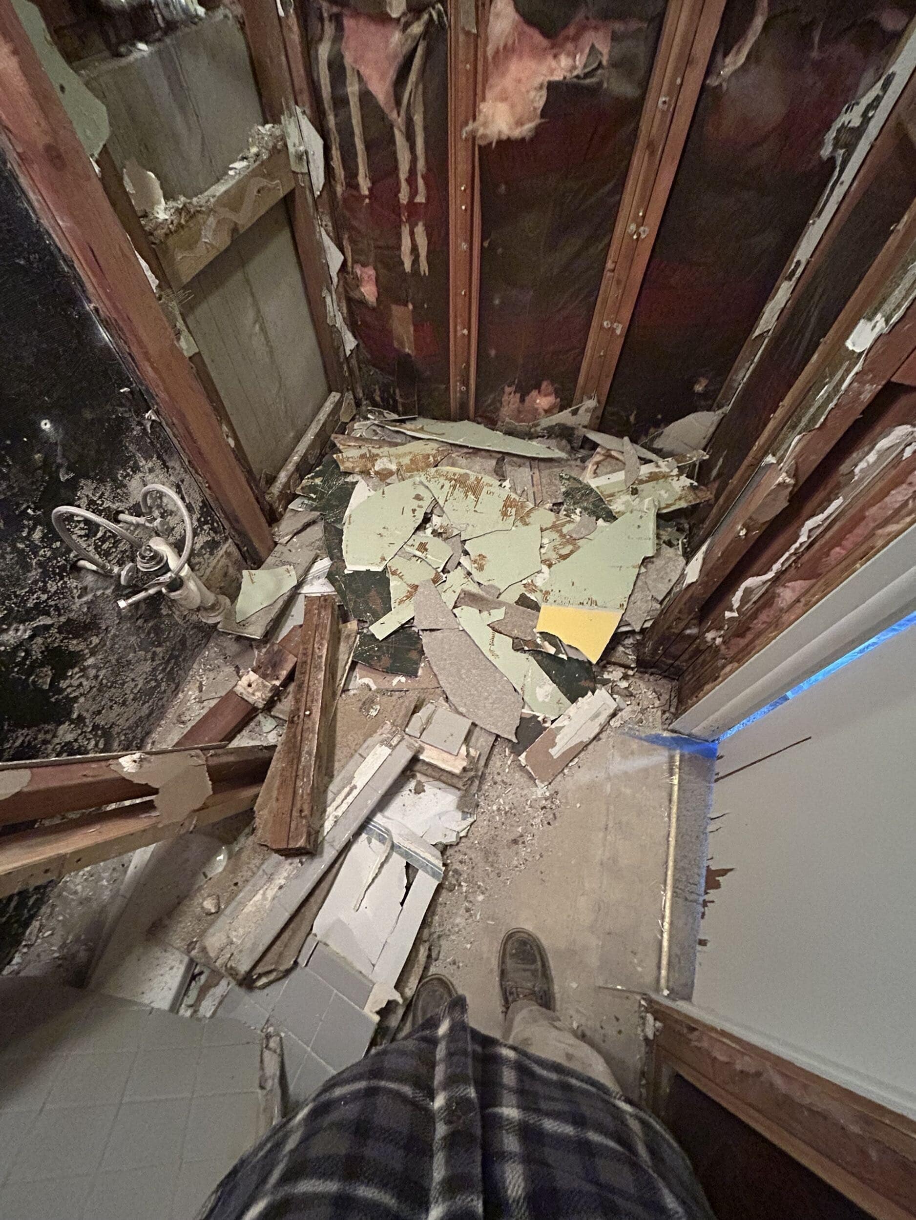 shower demo during remodel