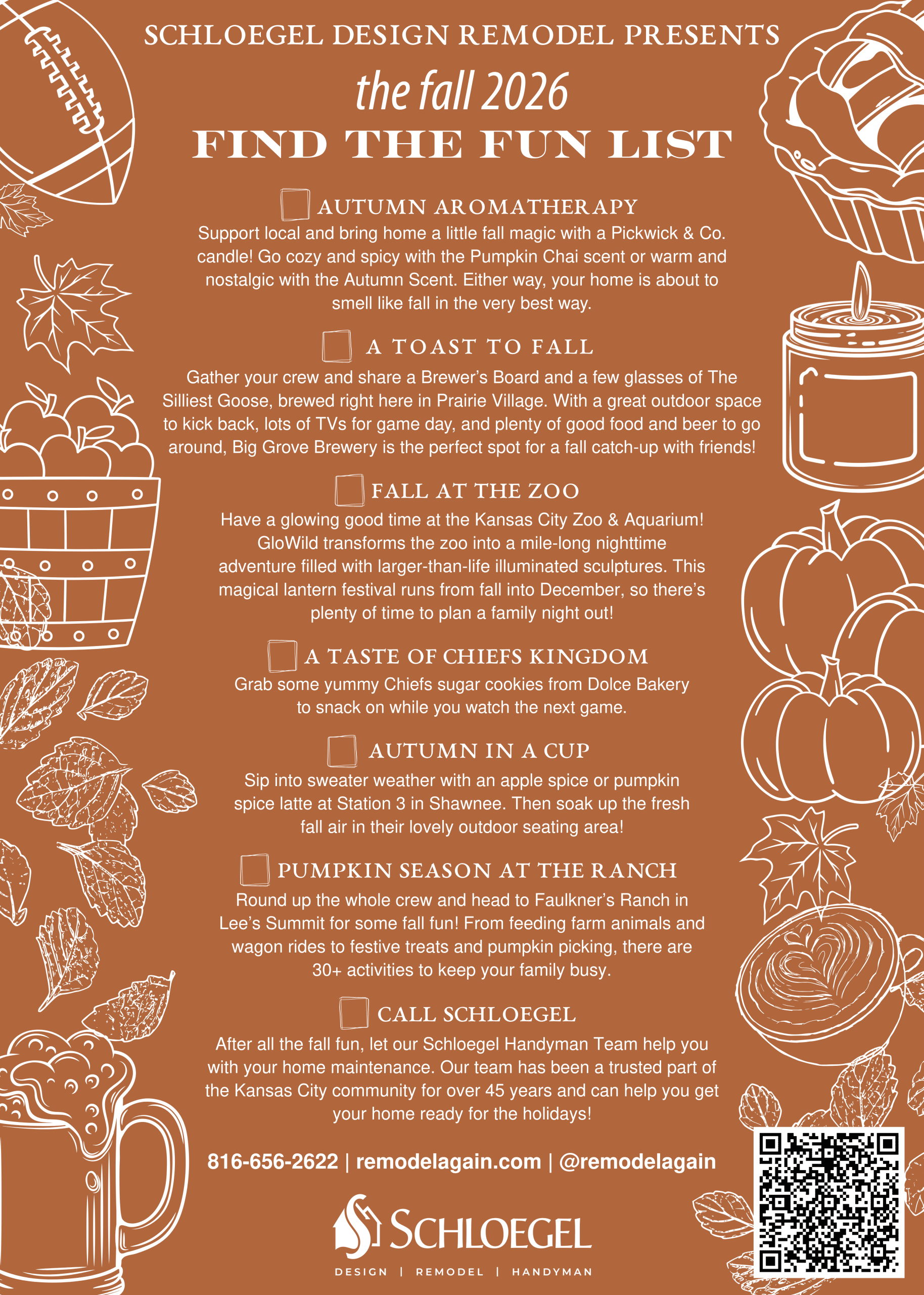 Fall find the fun list presented by Schloegel Design Remodel Fall find the fun list presented by Schloegel Design Remodel