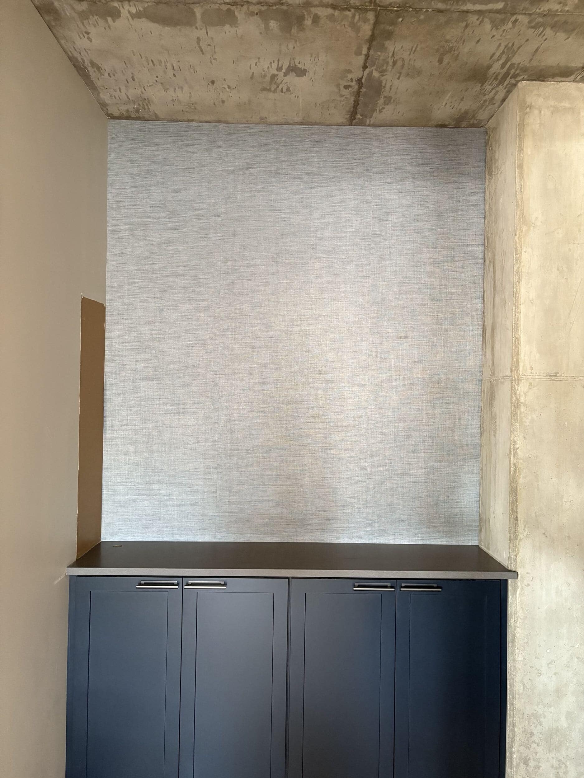 grasscloth install in westport condo
